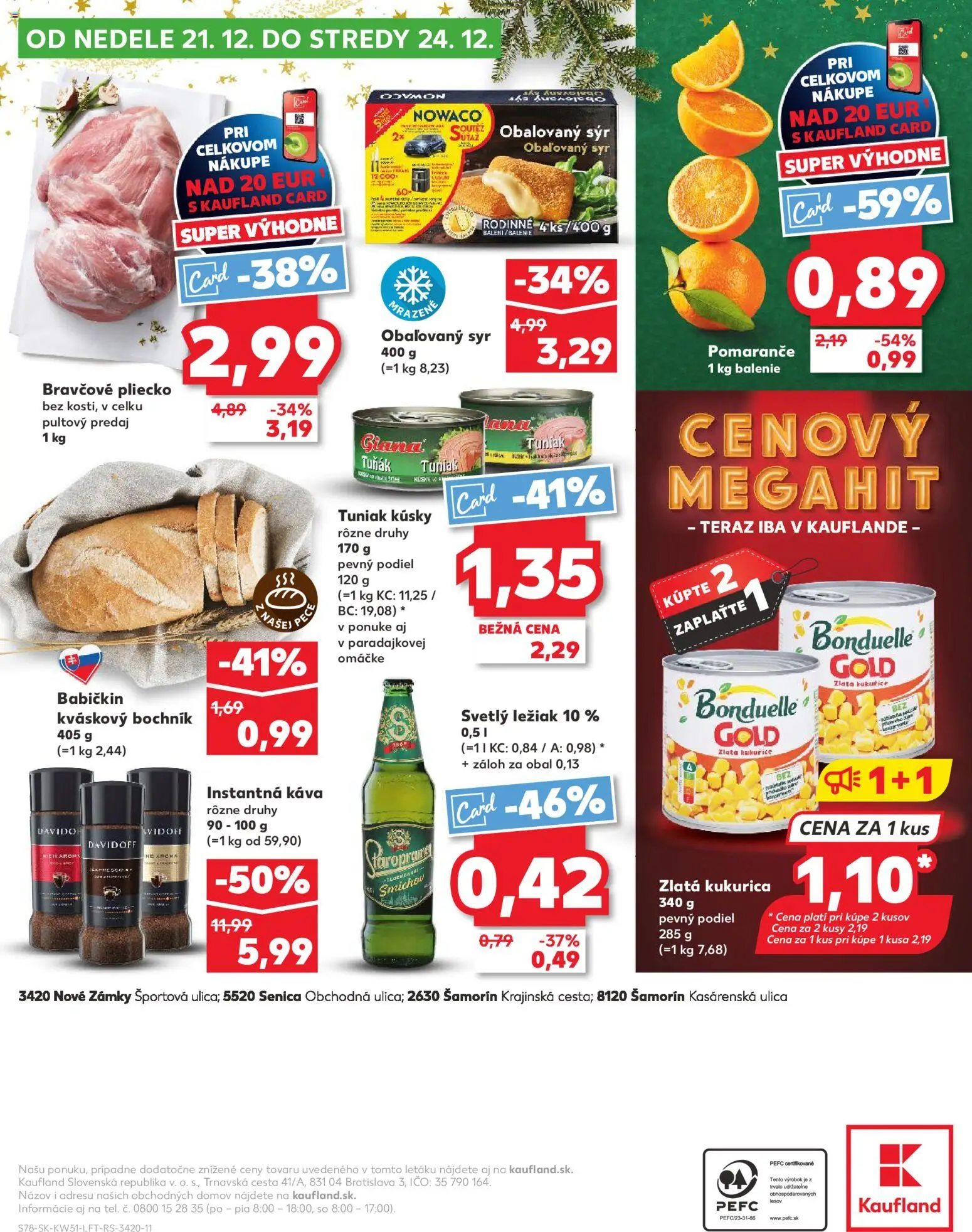Nové Kaufland akcie – leták je platný od 18.12.2025 | Strana: 78 | Produkty: Davidoff, Syr, Pomaranče, Kukurica