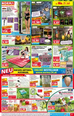 Norma Flugblatt gültig ab 21.07.2025 | Seite: 3 | Produkte: Wasser, Kissen, Batterie, Dusche
