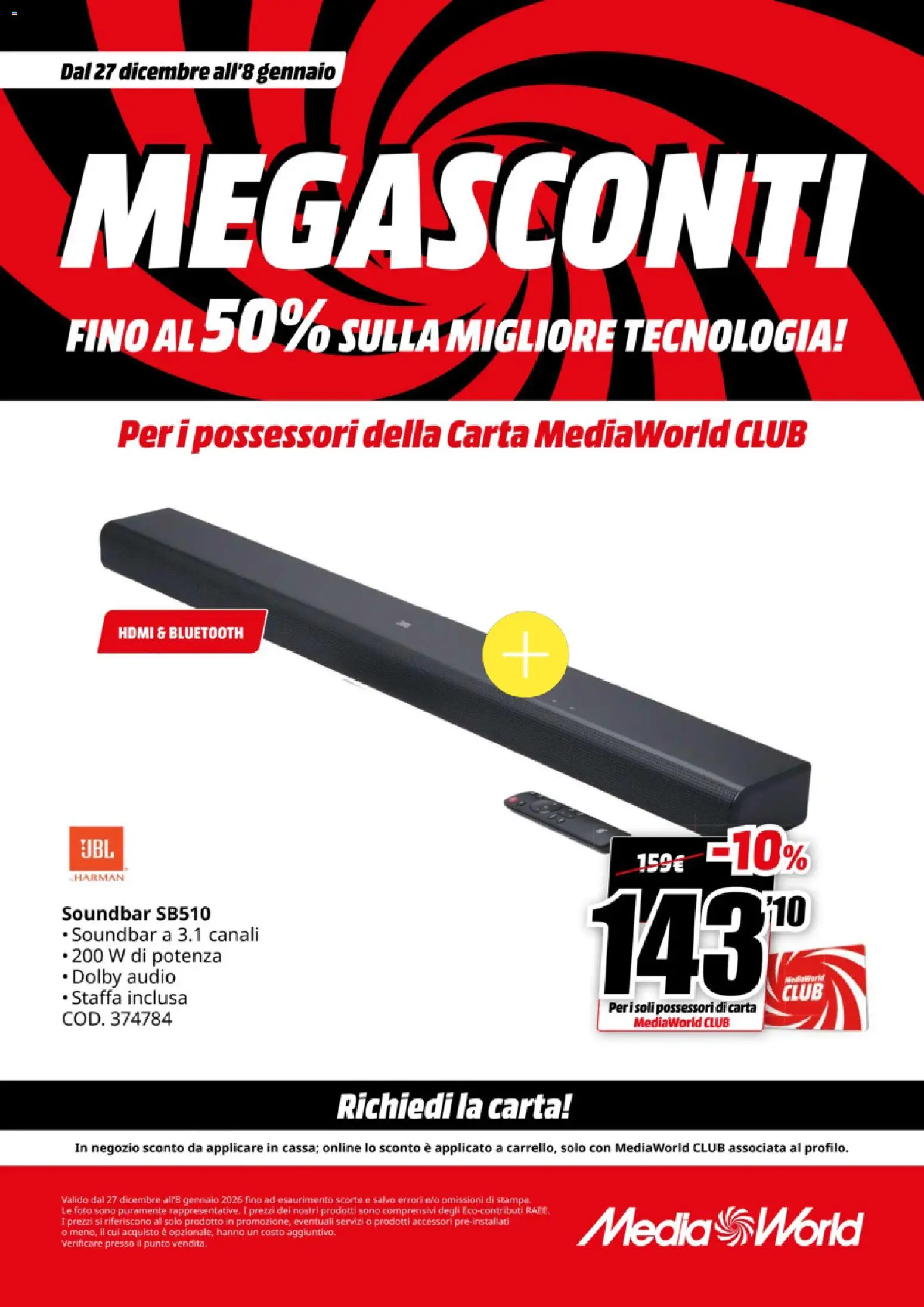 Volantino Media World del 27.12.2025 | Pagina: 41 | Prodotti: Soundbar, Audio