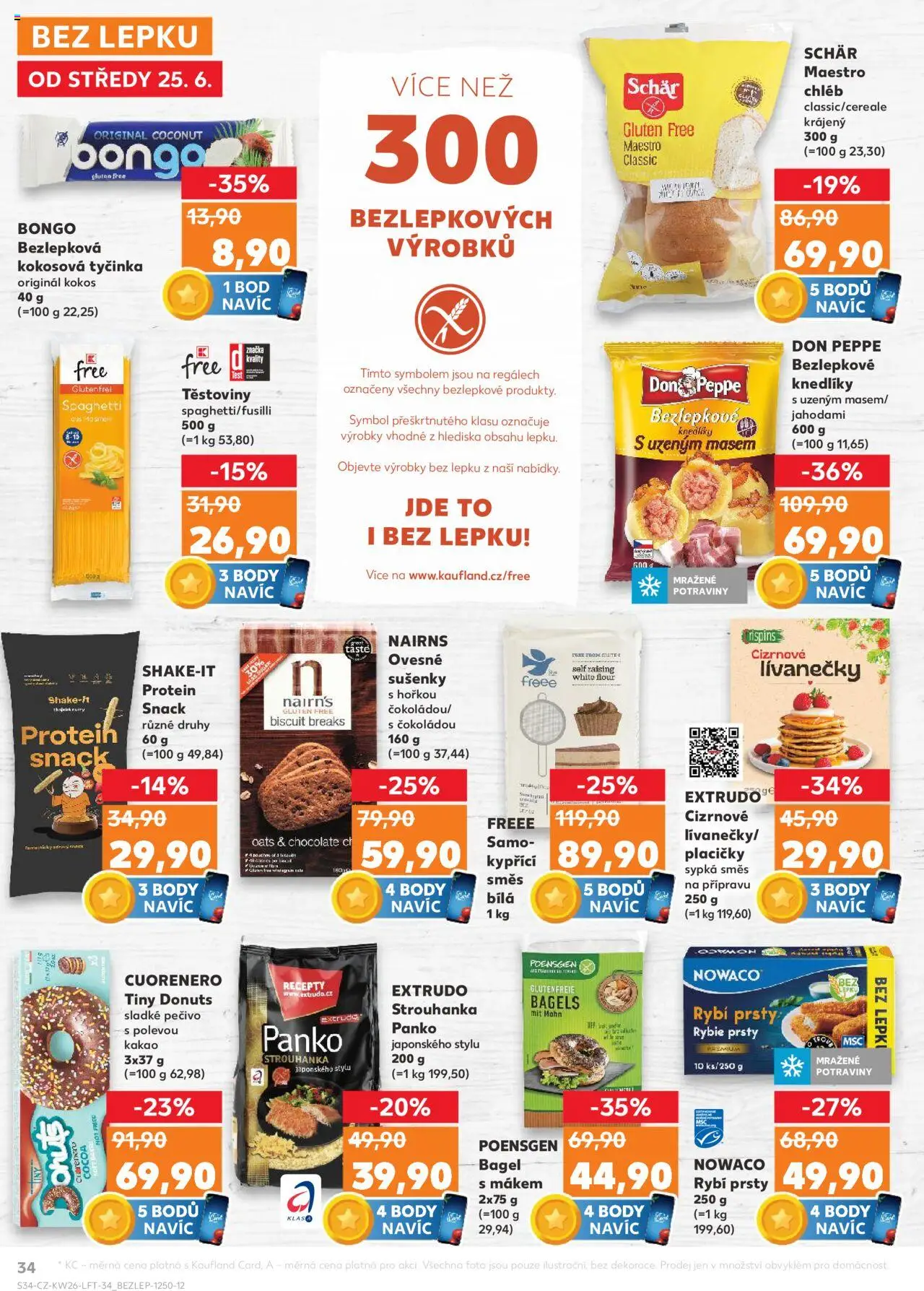 Kaufland leták od 25.06.2025 | Strana: 34 | Produkty: Těstoviny, Potraviny, Kakao, Body