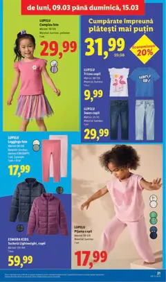 Ofertele Lidl valabile de la 09.03.2026 | Pagină: 21 | Produse: Jachetă, Tricou