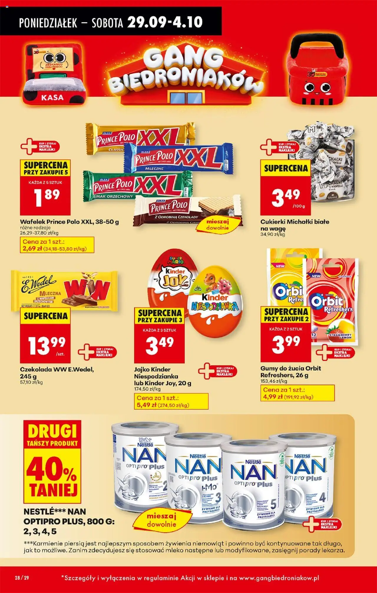 Biedronka gazetka od 29.09.2025 | Strona: 36 | Produkty: Gumy, Kinder Joy, Kinder jajko, Mleko
