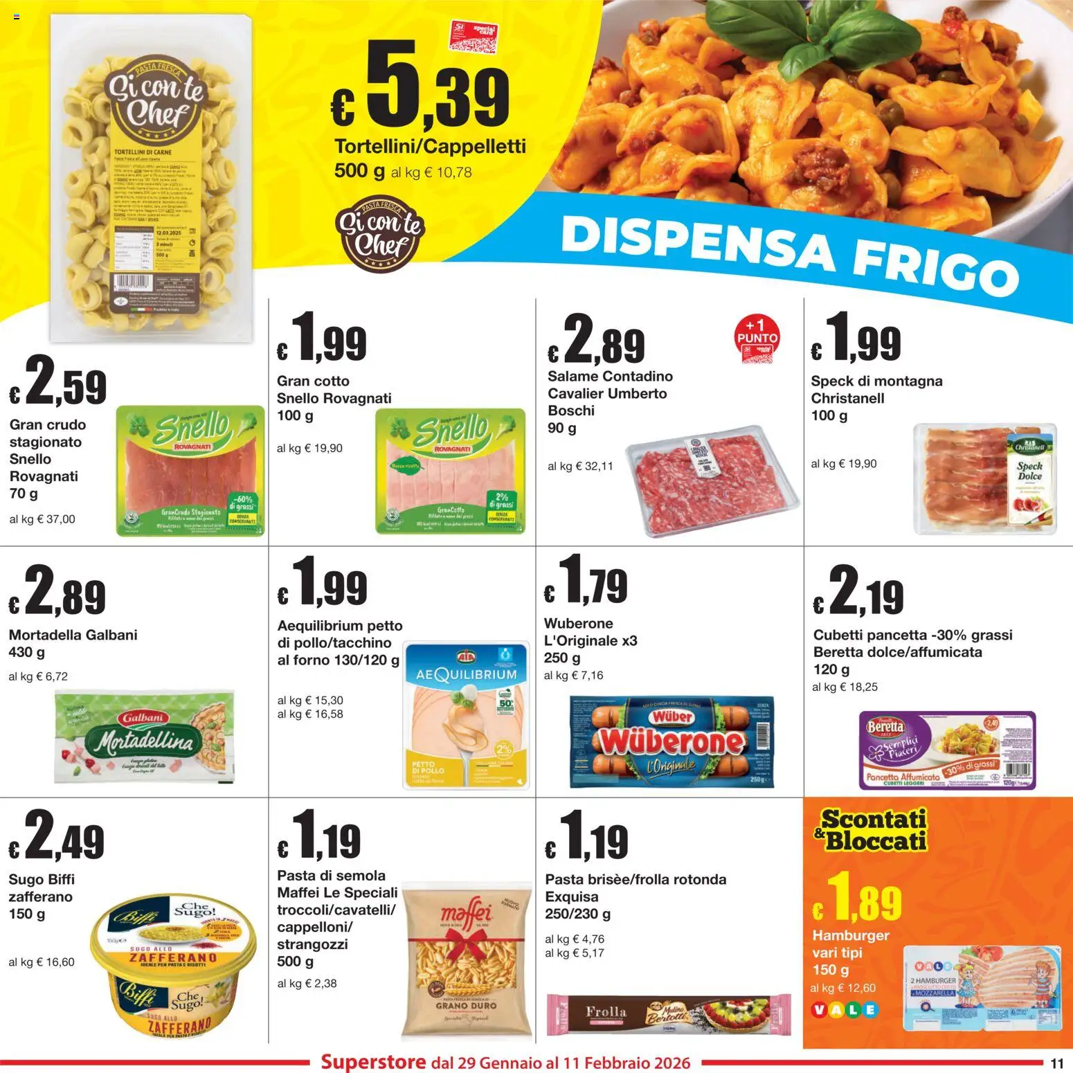 Volantino Sì con Te del 29.01.2026 | Pagina: 11 | Prodotti: Tè, Mozzarella, Mortadella, Forno