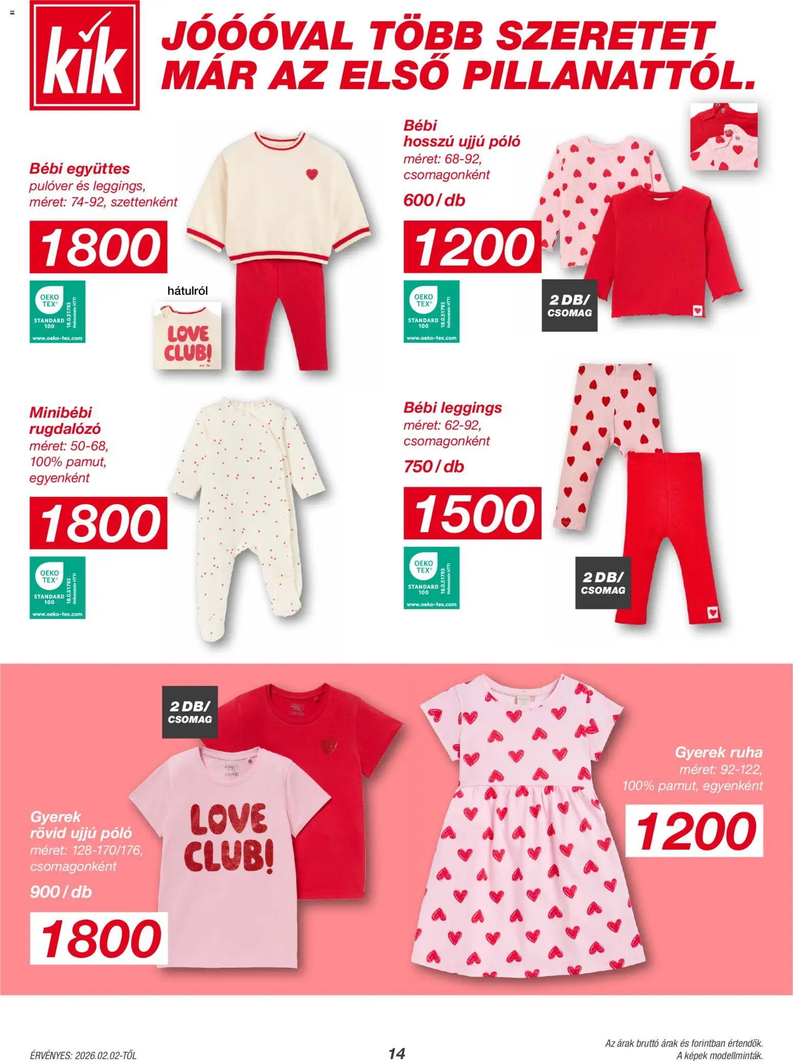 Kik akciós ujság - amely érvényes a következő dátumtól: 02.02.2026 | Oldal: 14 | Termékek: Ruha, Pulóver, Leggings