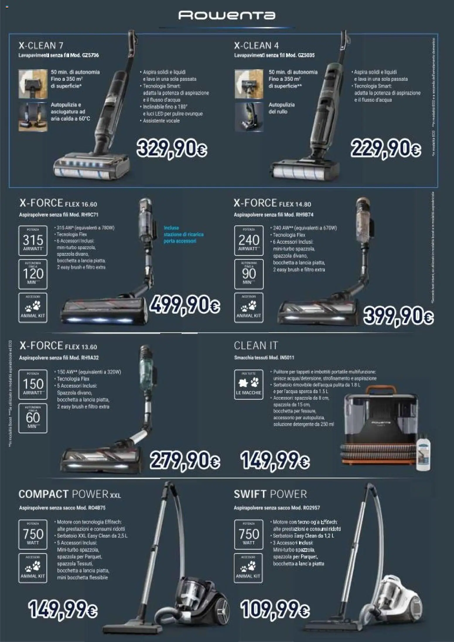 Volantino Unieuro del 03.04.2026 | Pagina: 14 | Prodotti: Spazzola, Rullo, Aspirapolvere senza fili, Divano
