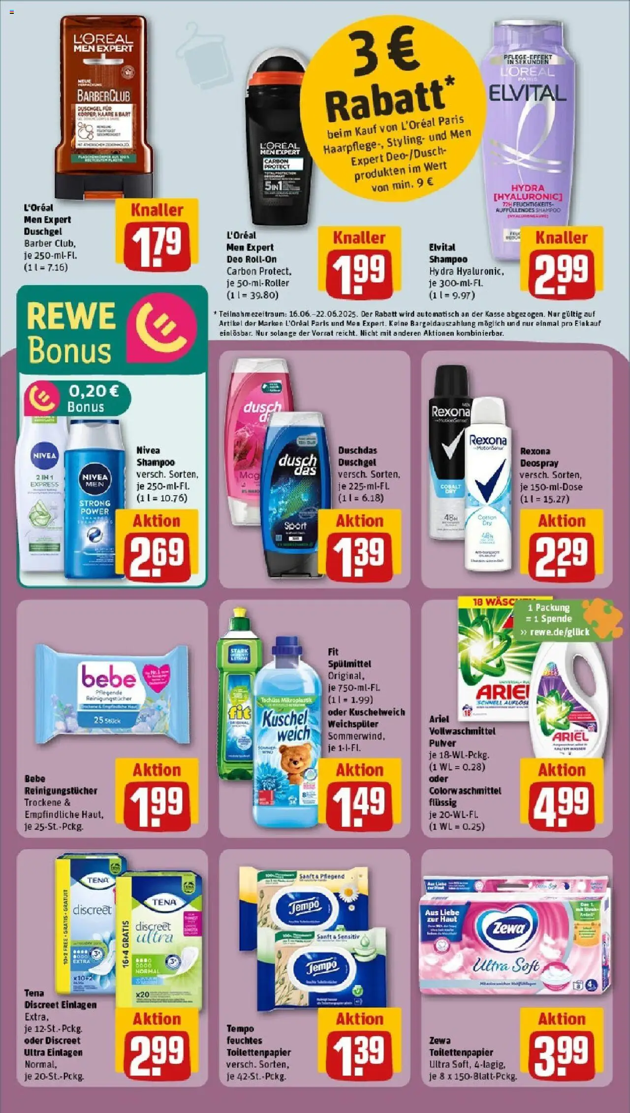 Rewe prospekt Lüdinghausen	 - gültig ab dem 15.06.2025 | Seite: 26 | Produkte: Reinigungstücher, Tempo, Deospray, Feuchtes Toilettenpapier