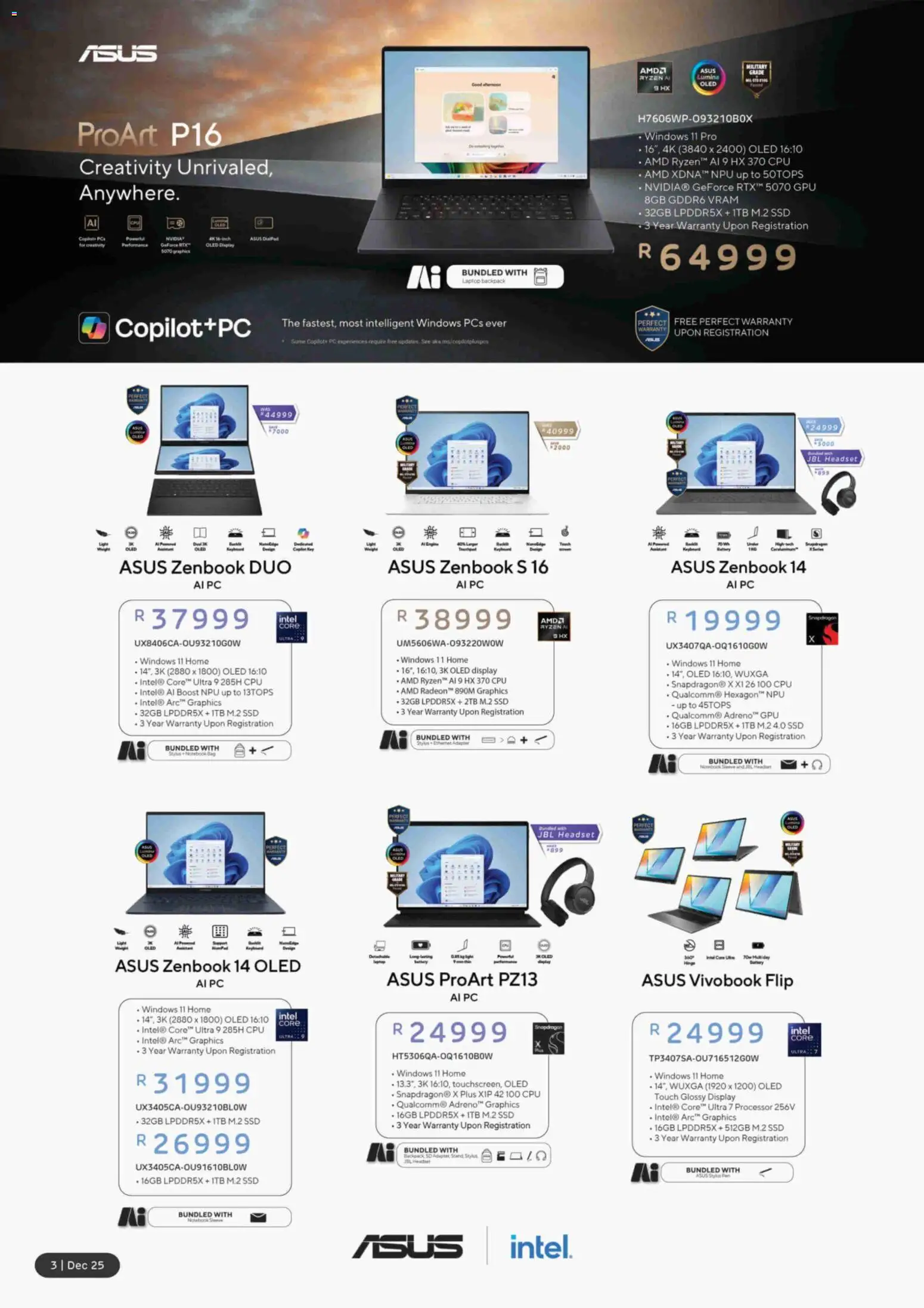 New Computer Mania catalogue – valid from 01.12.2025 | Page: 4 | Products: Headset, Backpack, Bag, Laptop