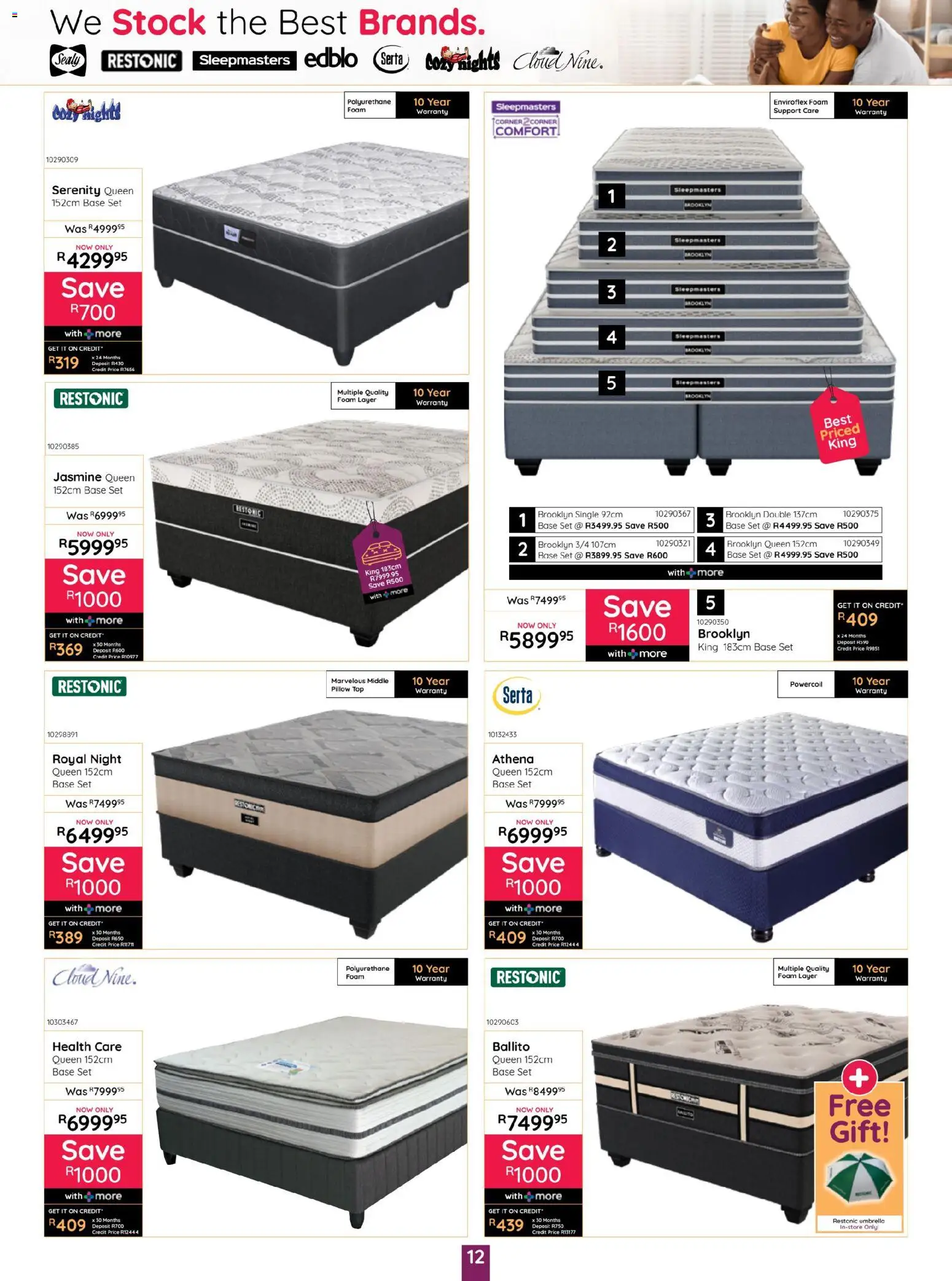 New Bradlows catalogue – valid from 19.03.2026 | Page: 12 | Products: Umbrella, Pillow, Stock, Foam