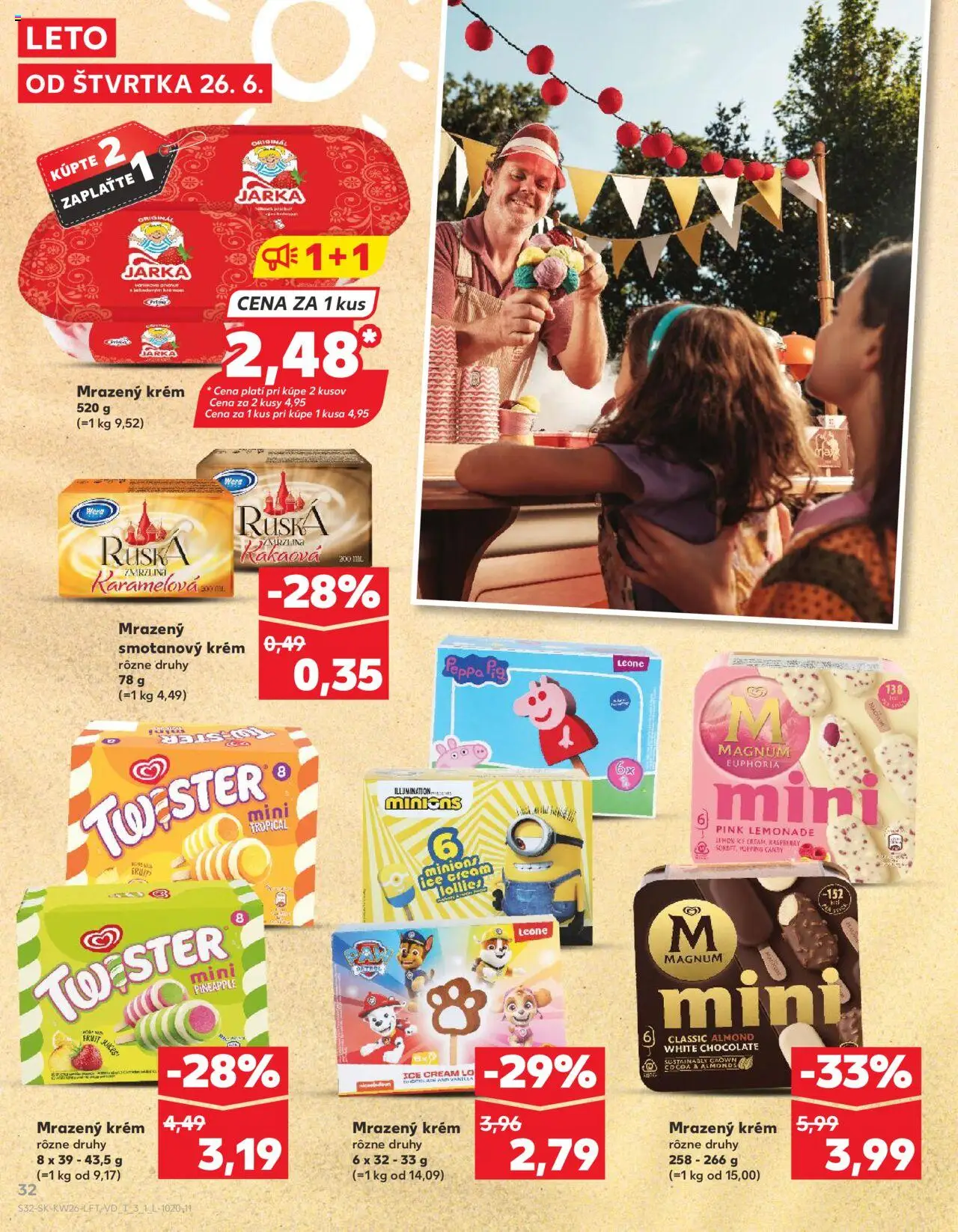 Nové Kaufland akcie – leták je platný od 26.06.2025 | Strana: 32 | Produkty: Magnum, Krém