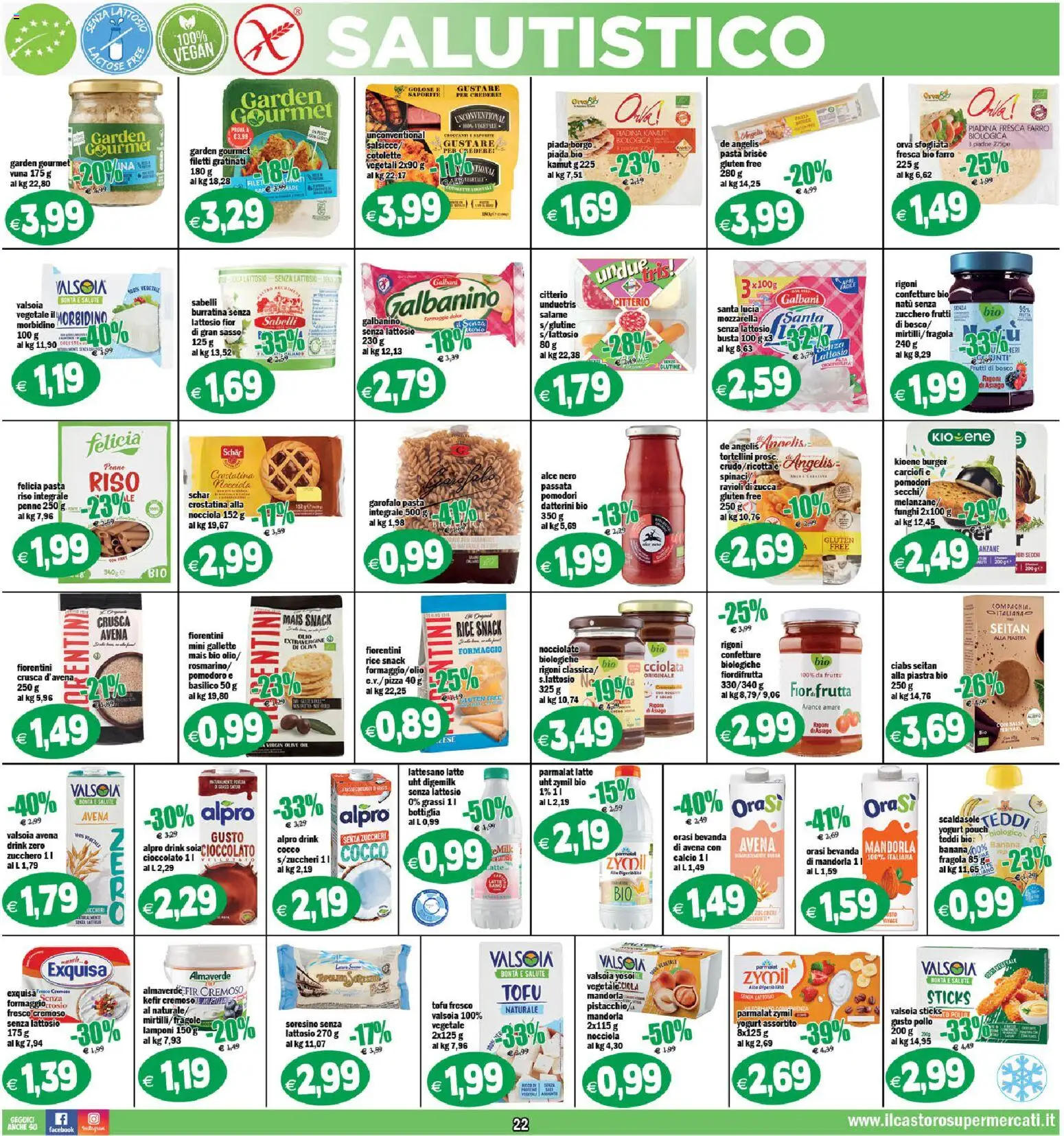Volantino Il Castoro del 27.11.2025 | Pagina: 22 | Prodotti: Yogurt, Arance, Pasta, Carciofi