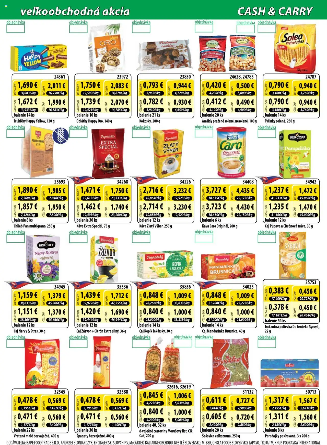 Milk Agro Cash & Carry │ platný od 13.08.2025 | Strana: 5 | Produkty: Zázvor, Káva, Čaj, Špagety