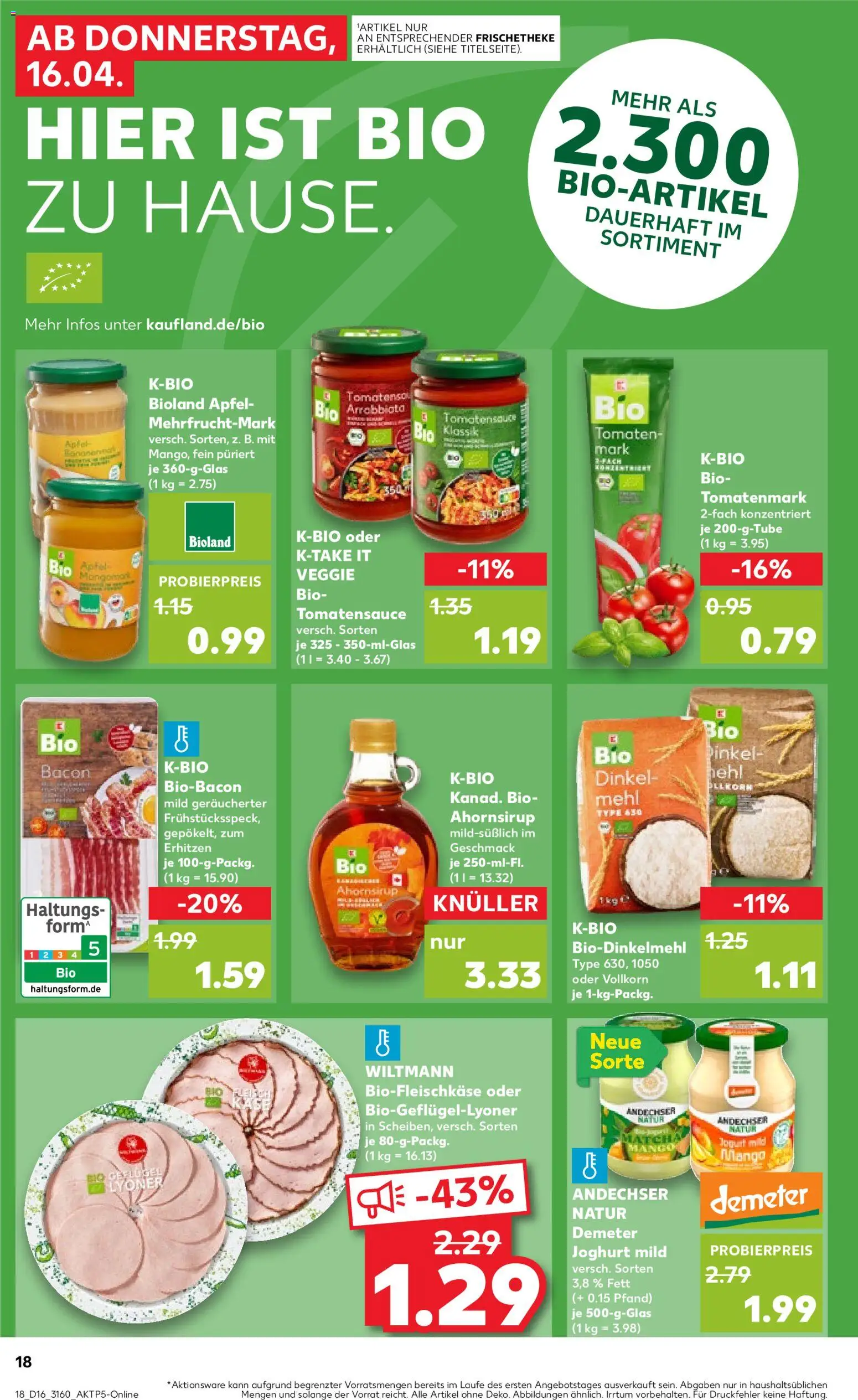 Kaufland Prospekt Jena	 – gültig ab 16.04.2026 | Seite: 18 | Produkte: Mehl, Äpfel, Tomaten, Mango