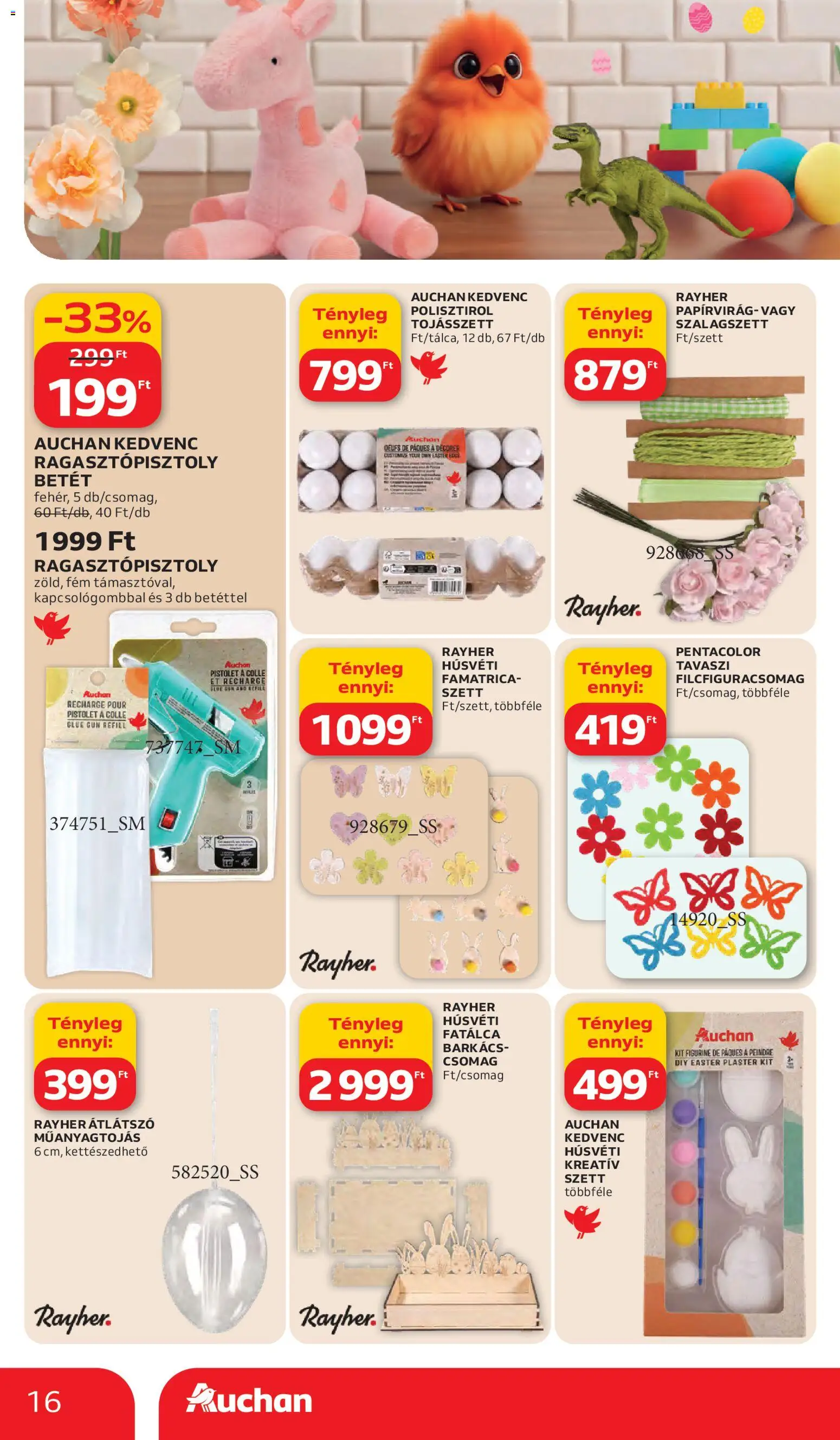 Auchan akciós ujság - amely érvényes a következő dátumtól: 05.03.2026 | Oldal: 16 | Termékek: Ragasztópisztoly