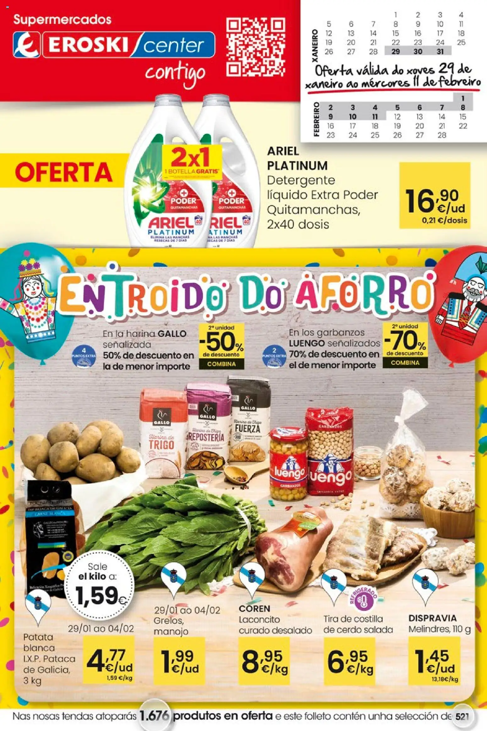 Eroski - Entroido do aforro │ válido desde el 29.01.2026 | Página: 1 | Productos: Quitamanchas, Detergente, Cerdo, Detergente líquido