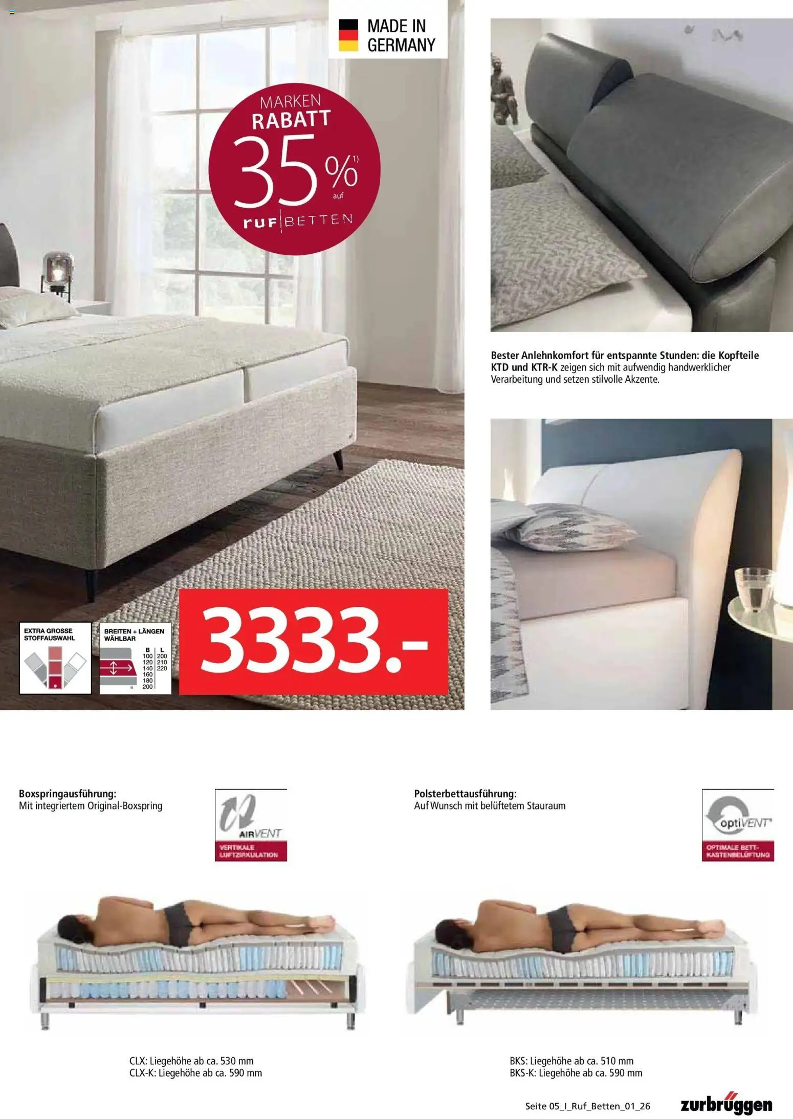 Zurbrüggen Ruf Betten Spezial – gültig ab 17.04.2026 | Seite: 5 | Produkte: Bett