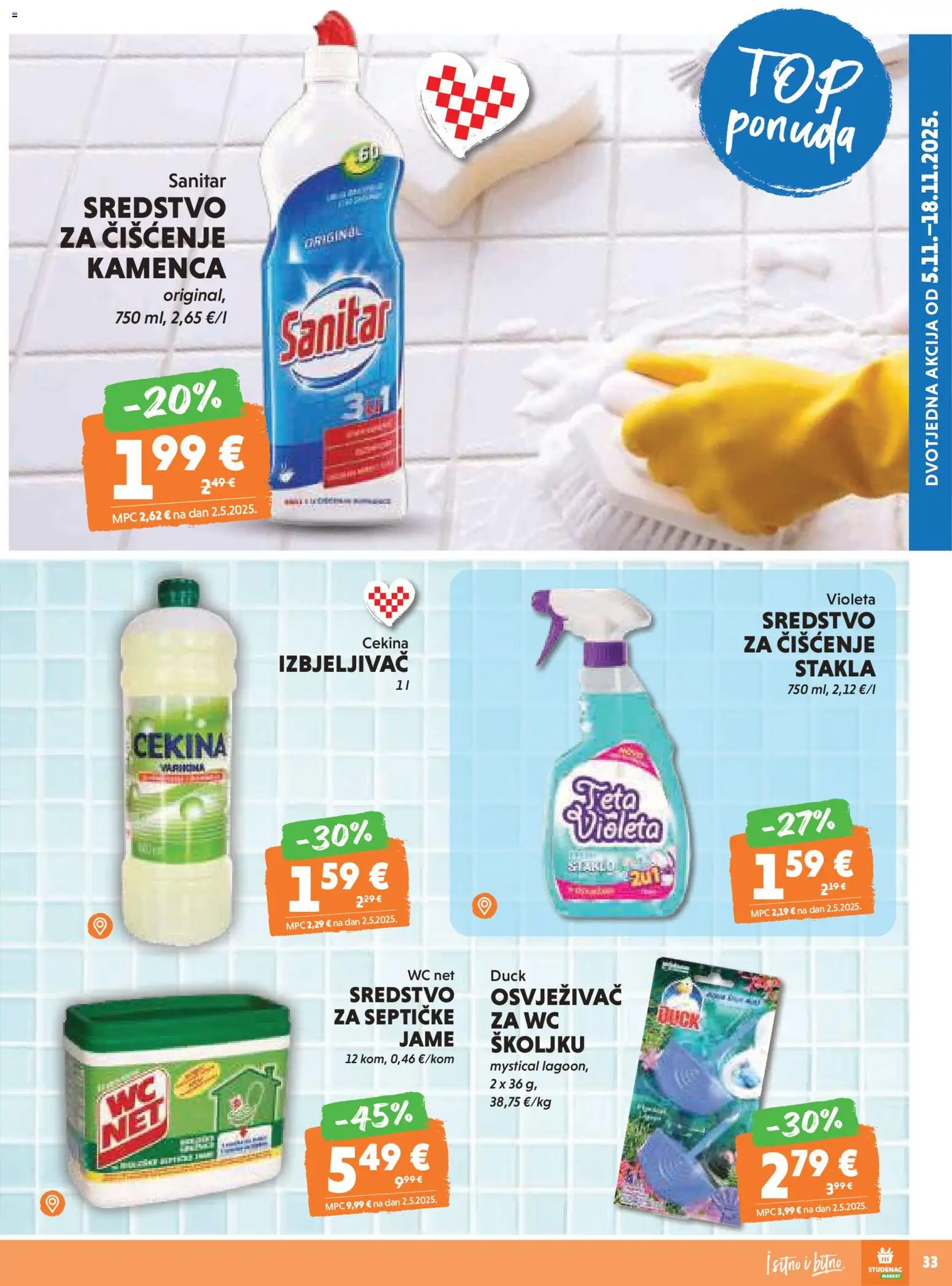 Studenac katalog | vrijedi od 12.11.2025 | Stranica: 33 | Proizvodi: Violeta, WC Net