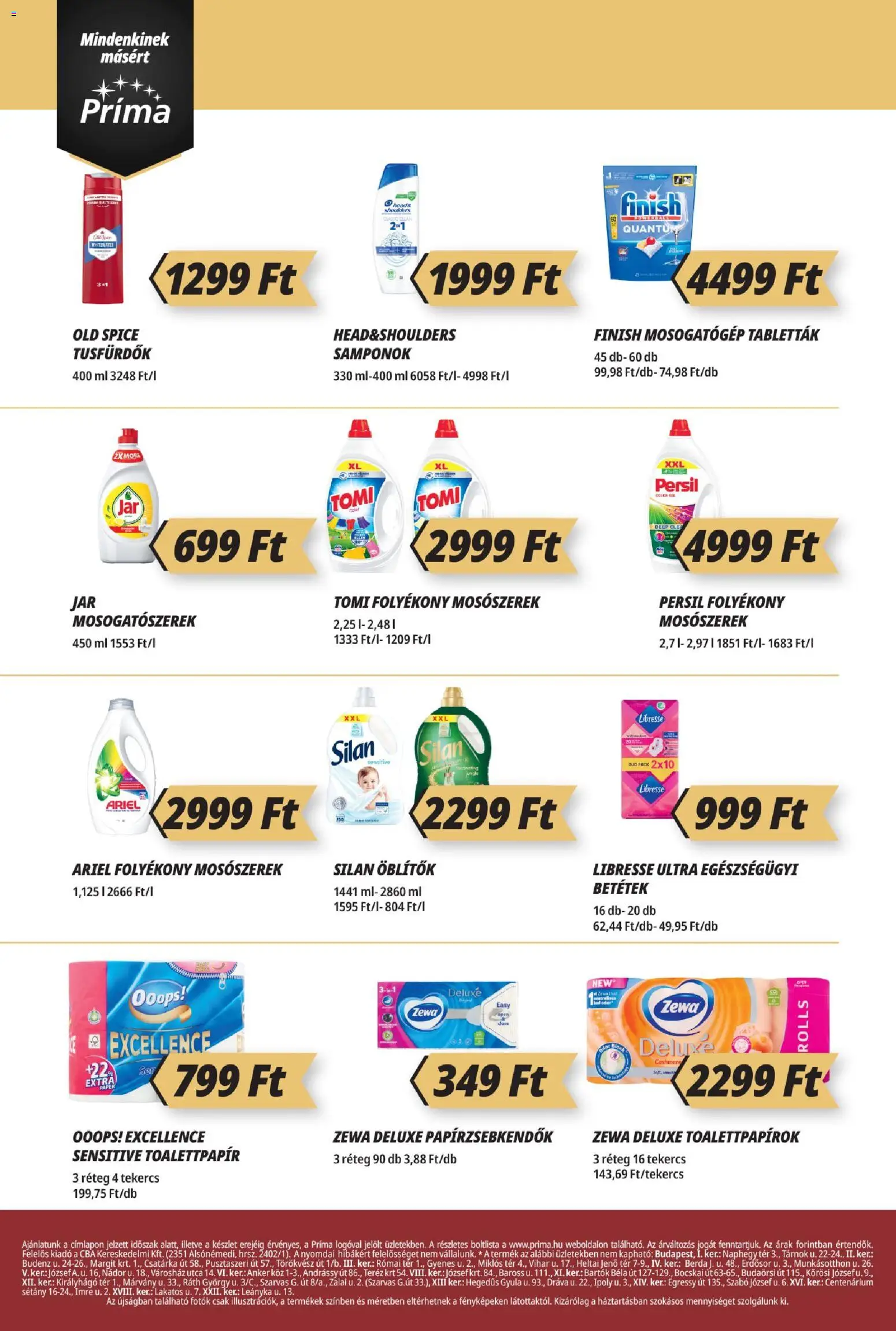 CBA Príma akciós ujság - amely érvényes a következő dátumtól: 15.01.2026 | Oldal: 12 | Termékek: Ariel, Old spice, Persil, Mosogatógép