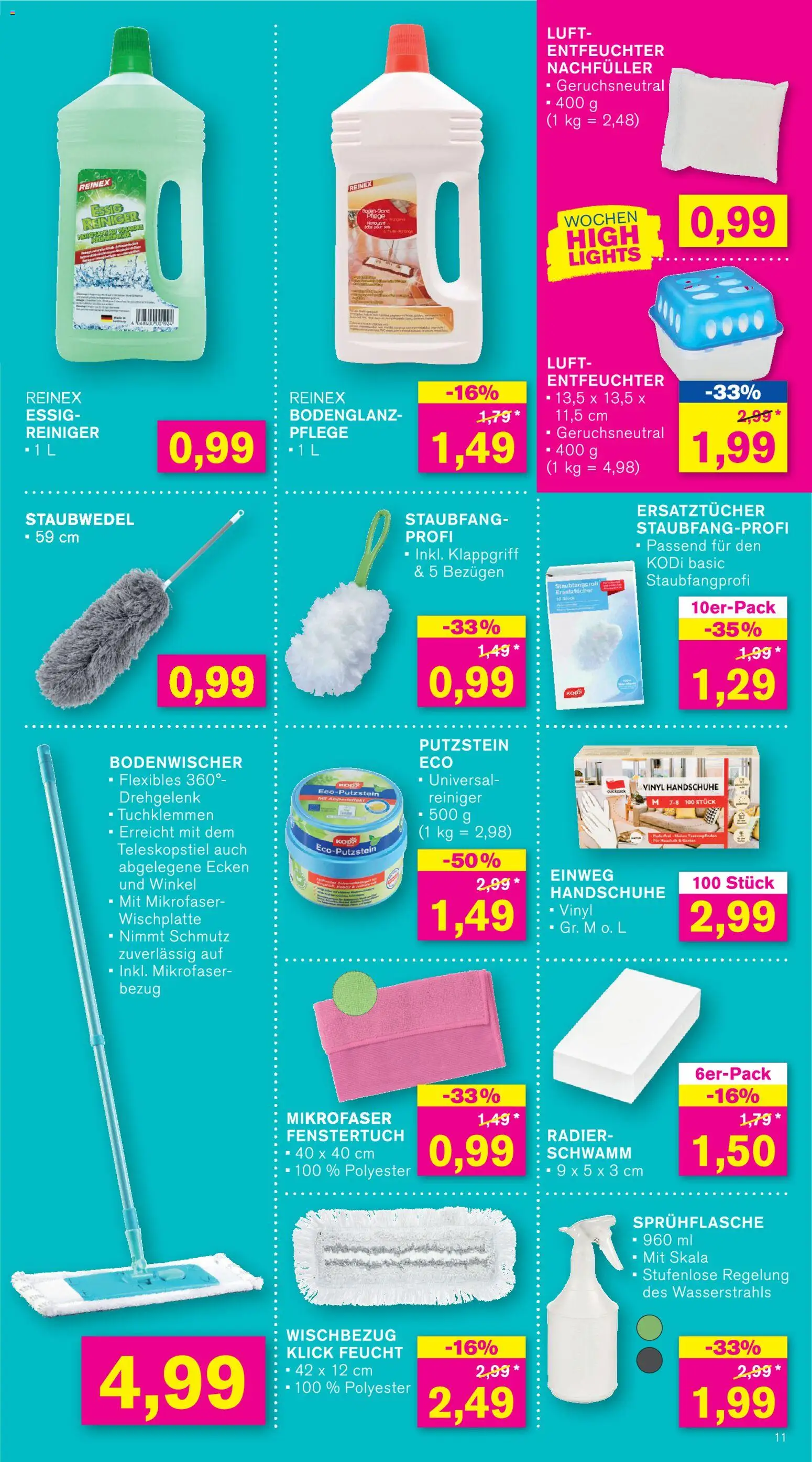 KODi Prospekt 	 – gültig ab 05.01.2026 | Seite: 11 | Produkte: Essig, Handschuhe