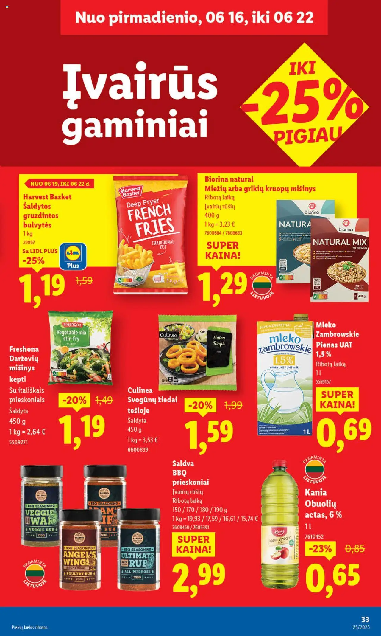 LIDL leidinys│galioja nuo 16.06.2025 | Puslapis: 33 | Prekių: Pienas, Prieskoniai