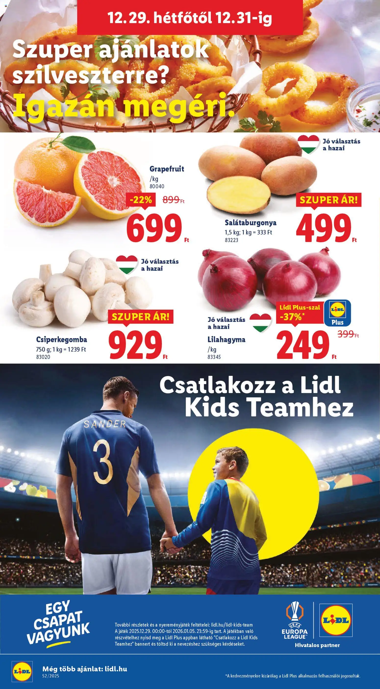 Lidl akciós ujság - amely érvényes a következő dátumtól: 27.12.2025 | Oldal: 44 | Termékek: Csiperkegomba, Játék, Grapefruit