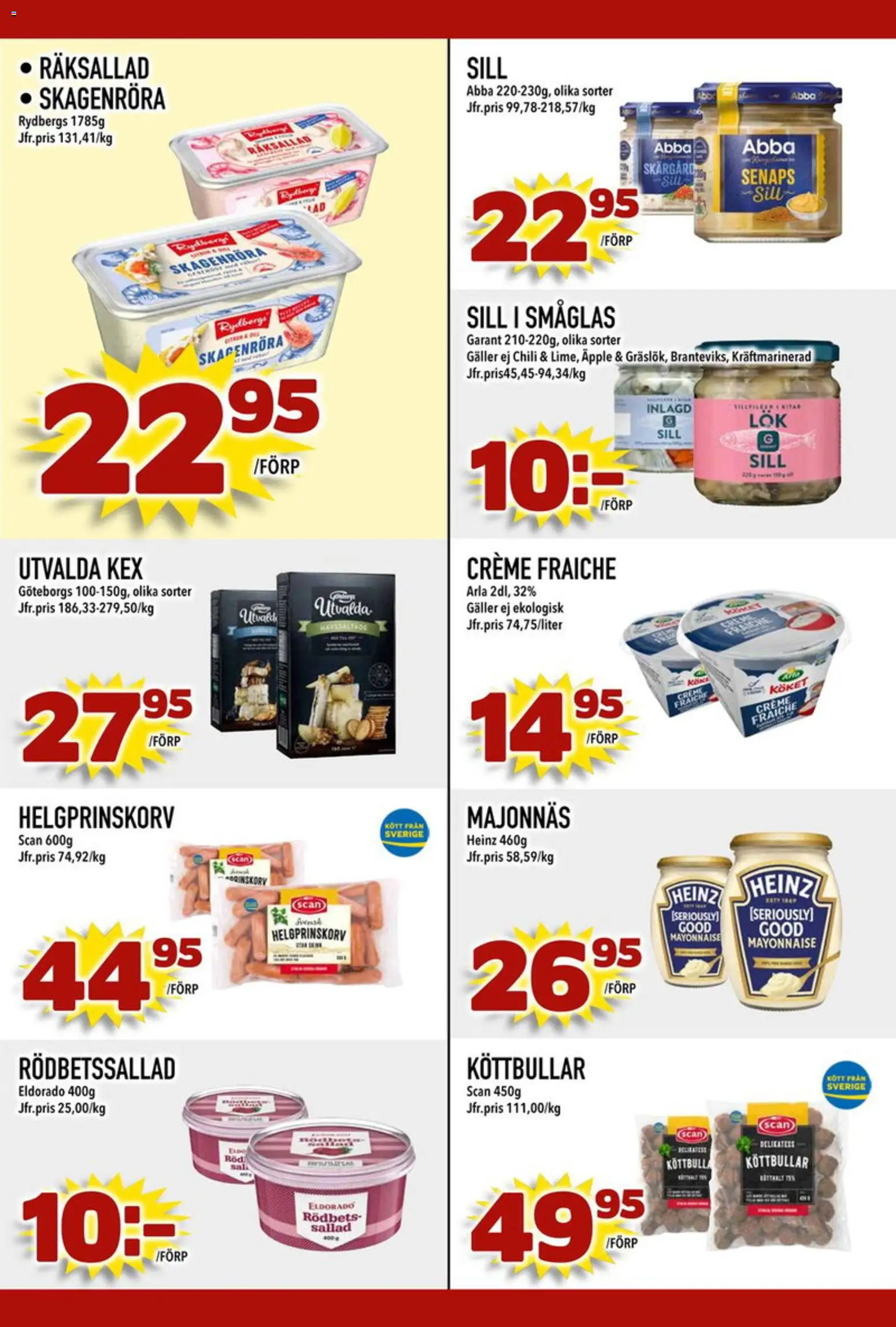Din Mat reklamblad aktuell från 30.03.2026 | Sida: 6 | Produkter: Rödbetssallad, Sill, Creme fraiche, Majonnäs