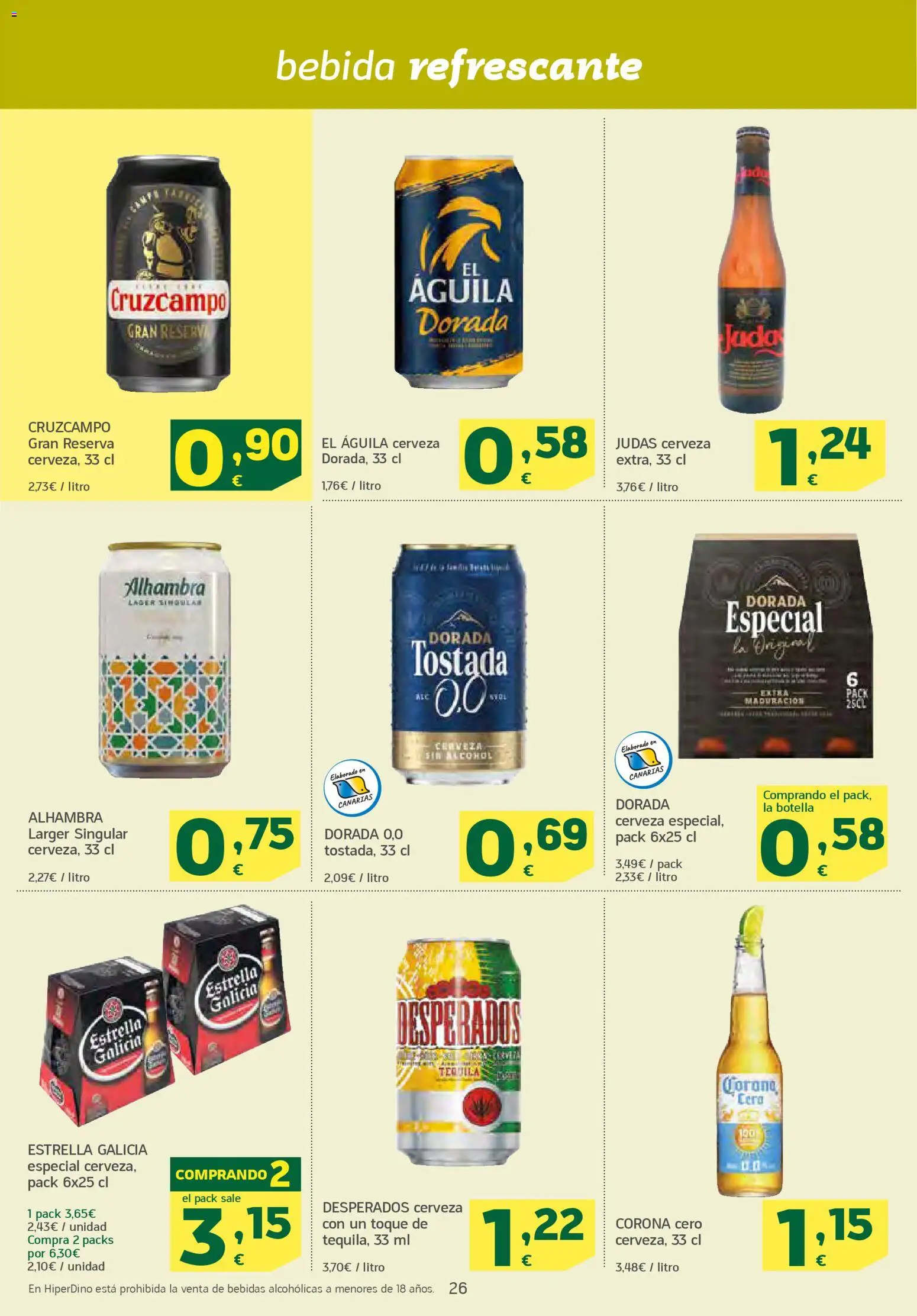 HiperDino folleto │ válido desde el 10.03.2026 | Página: 26 | Productos: Cerveza, Παρμεζάνα