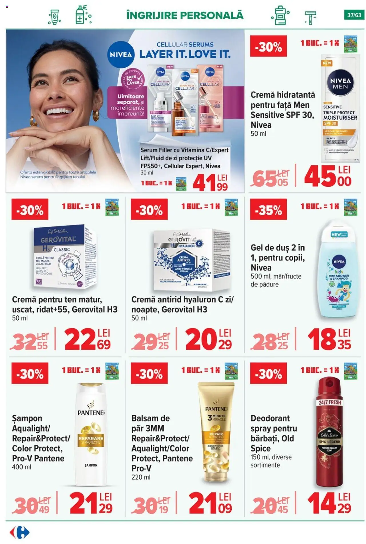 Noul catalog Carrefour – valabil de la 01.10.2025 | Pagină: 38 | Produse: Șampon, Balsam, Gel de duș, Deodorant