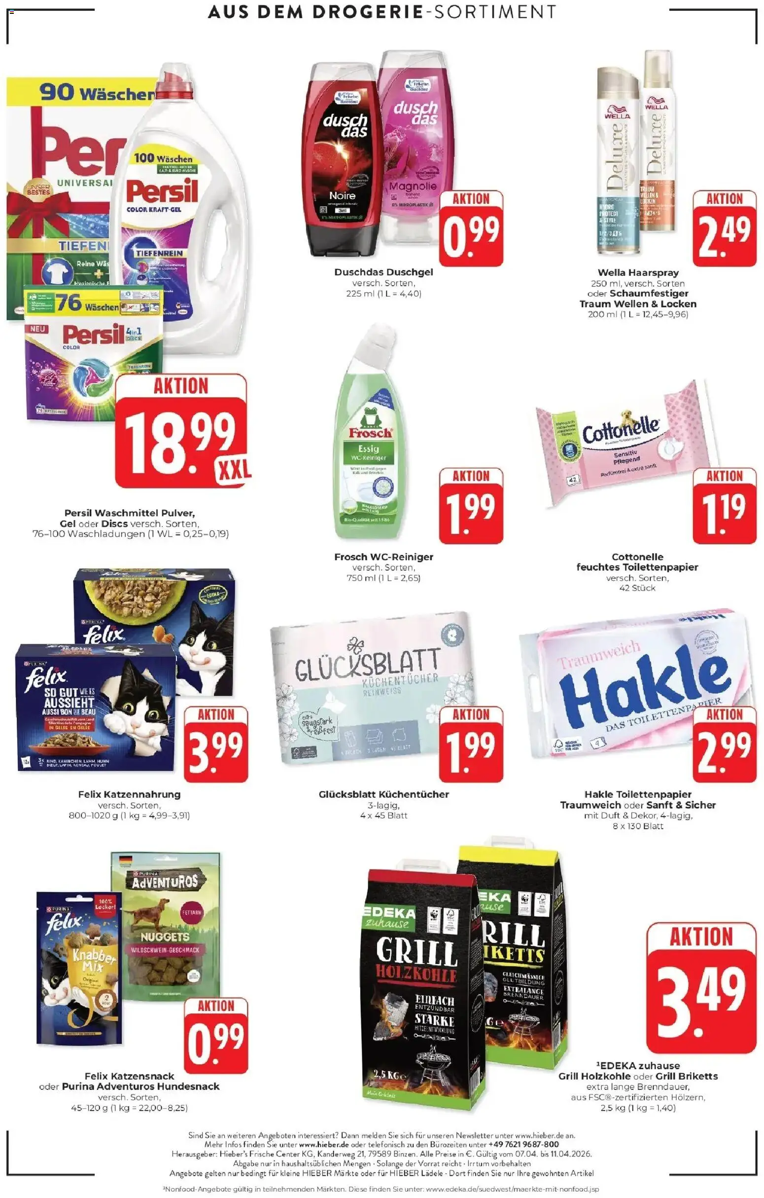 Edeka prospekt Schliengen	 – gültig ab 05.04.2026 | Seite: 12 | Produkte: Essig, Duft, Waschmittel, Shower Gel