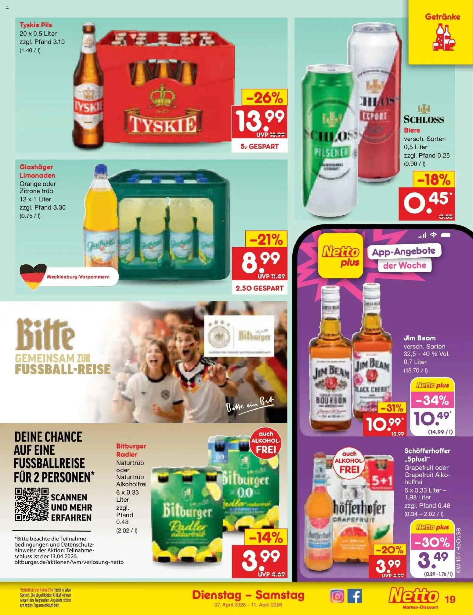 Netto Marken-Discount Prospekt Kröpelin	 – gültig ab 05.04.2026 | Seite: 21 | Produkte: Pils, Grapefruit, Radler, Zitrone