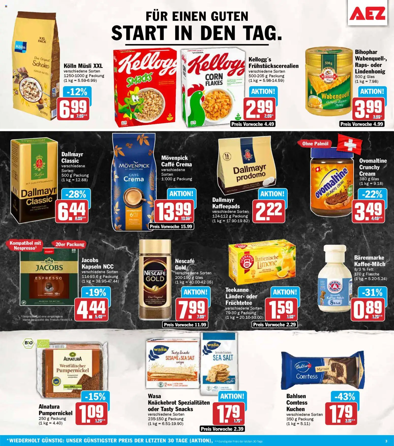 AEZ Prospekt 	 – gültig ab 26.01.2026 | Seite: 3 | Produkte: Nescafe, Kolln, Kuchen, Nescafe gold