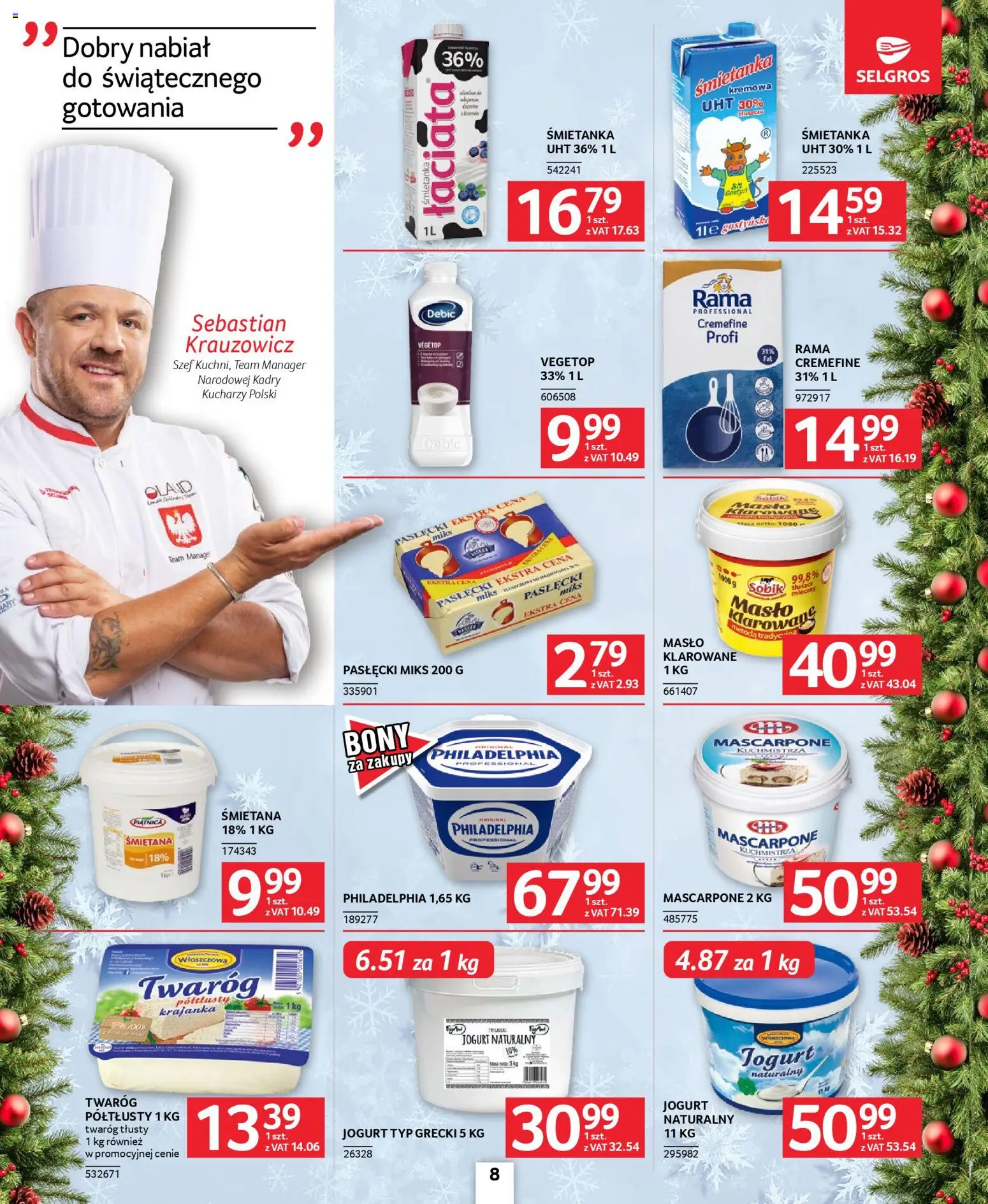 Selgros cash&carry Gazetka - Oferta dla gastronomii od 04.12.2025 | Strona: 8 | Produkty: Jogurt naturalny, Mascarpone, Jogurt, Twaróg