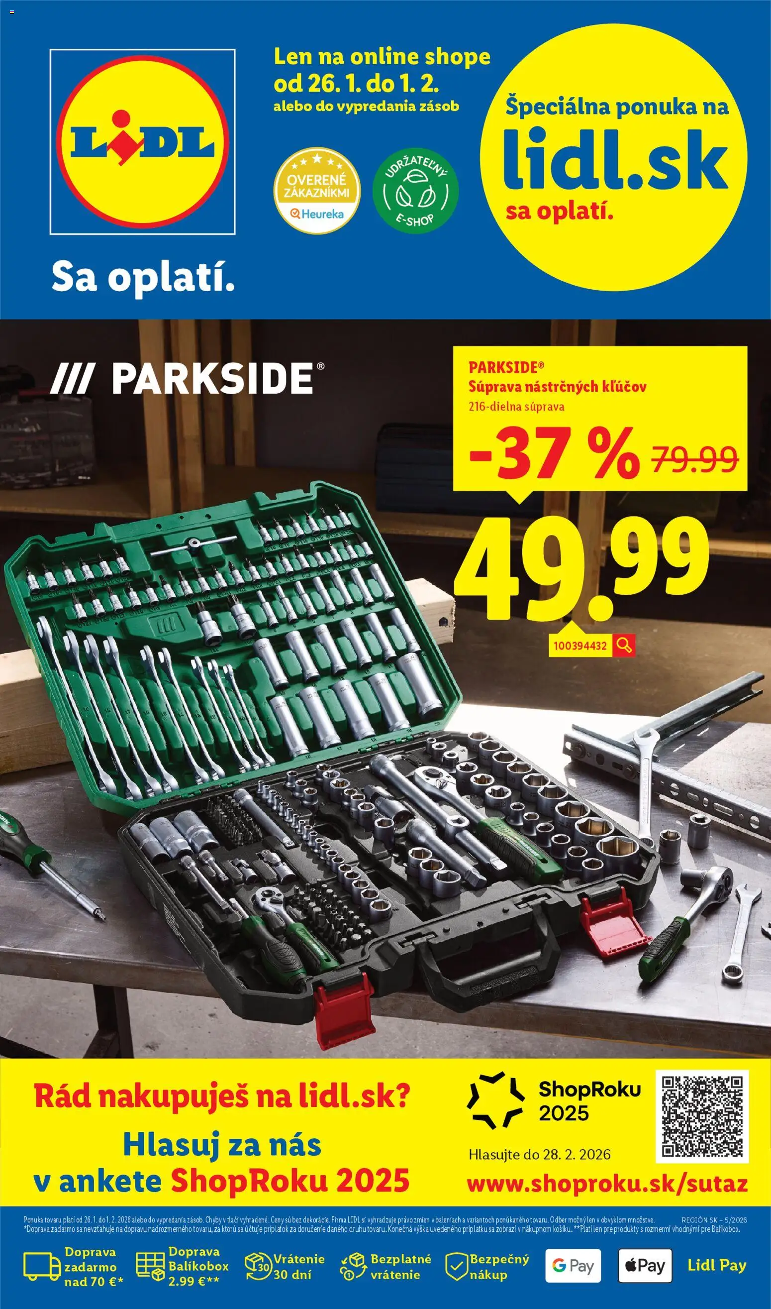 Nové Lidl akcie – leták je platný od 26.01.2026 | Strana: 1 | Produkty: Parkside
