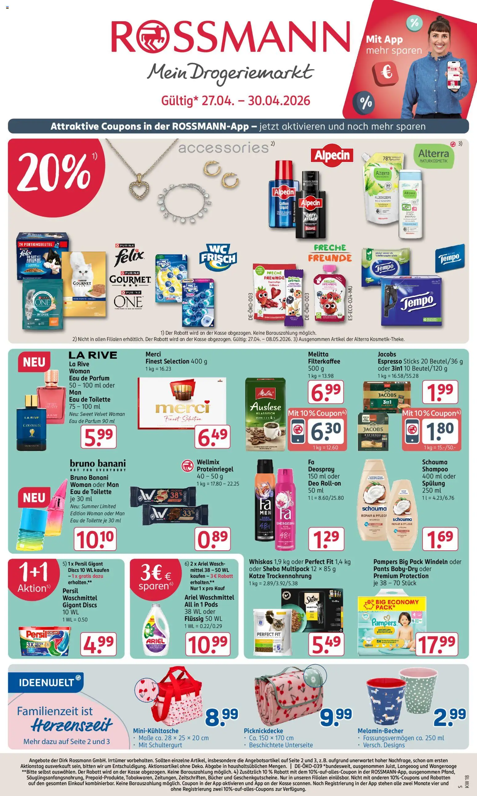 Rossmann Prospekt 	 – gültig ab 27.04.2026 | Seite: 1 | Produkte: Sheba, Toilette, Pampers, Persil