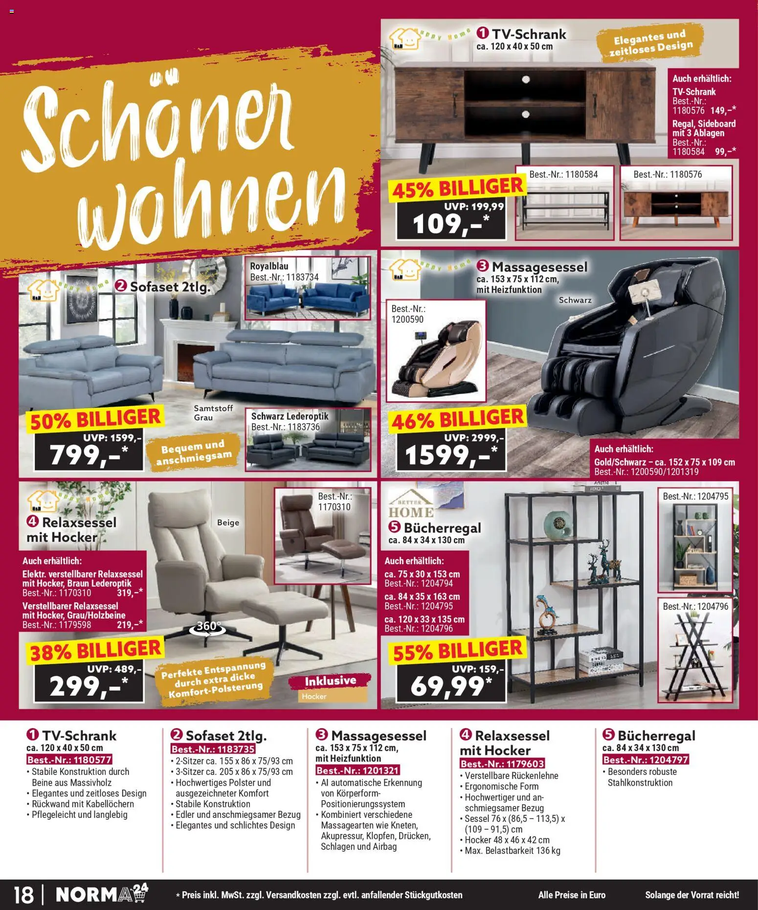 Norma Bestellmagazin  gültig ab 01.11.2025 | Seite: 18 | Produkte: Sessel