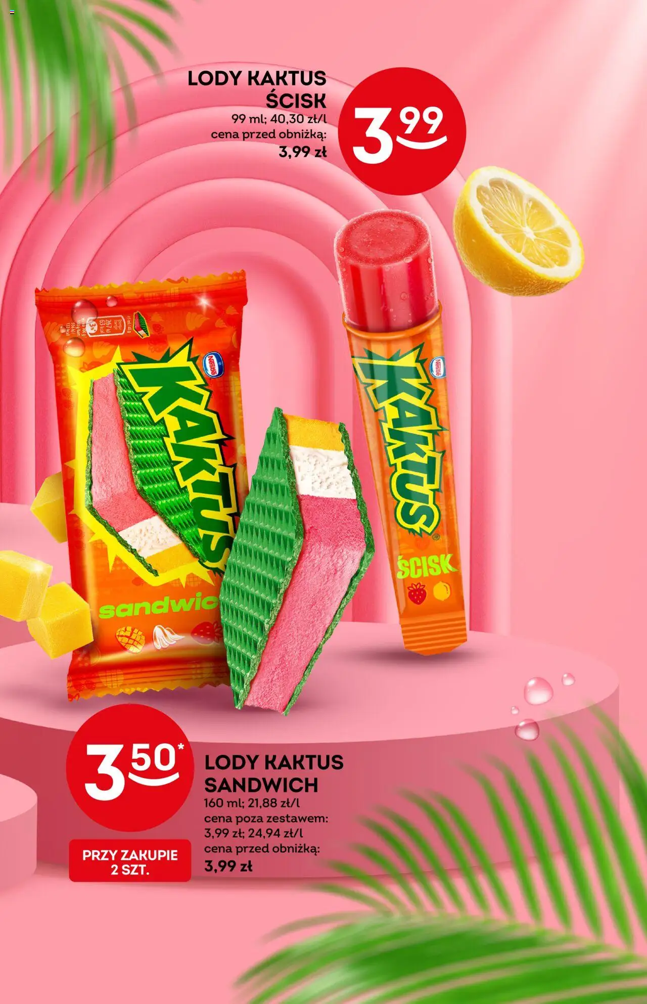 Żabka Gazetka - Lody od 10.09.2025 | Strona: 9 | Produkty: Sandwich, Lody Kaktus, Lody