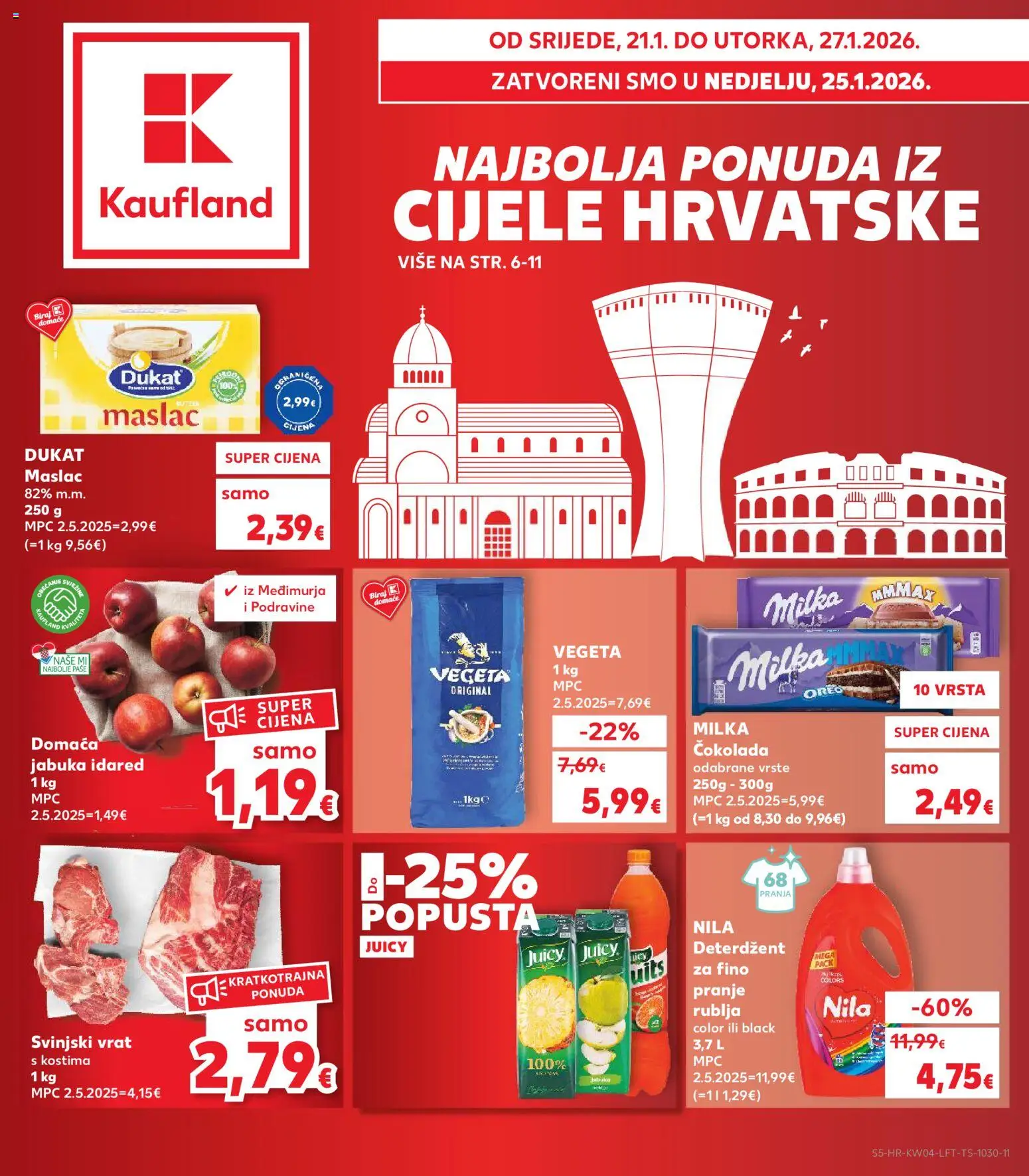 Kaufland katalog | vrijedi od 21.01.2026 | Stranica: 5 | Proizvodi: Maslac, Deterdžent, Milka, Jabuka