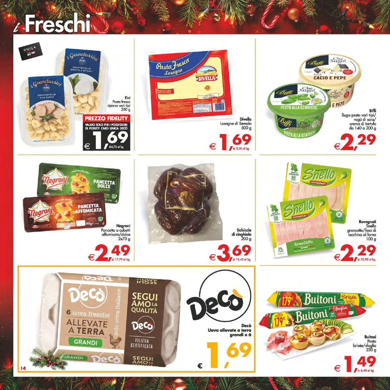 Volantino Decò del 16.12.2025 | Pagina: 14 | Prodotti: Crema, Pancetta, Pepe, Ricotta