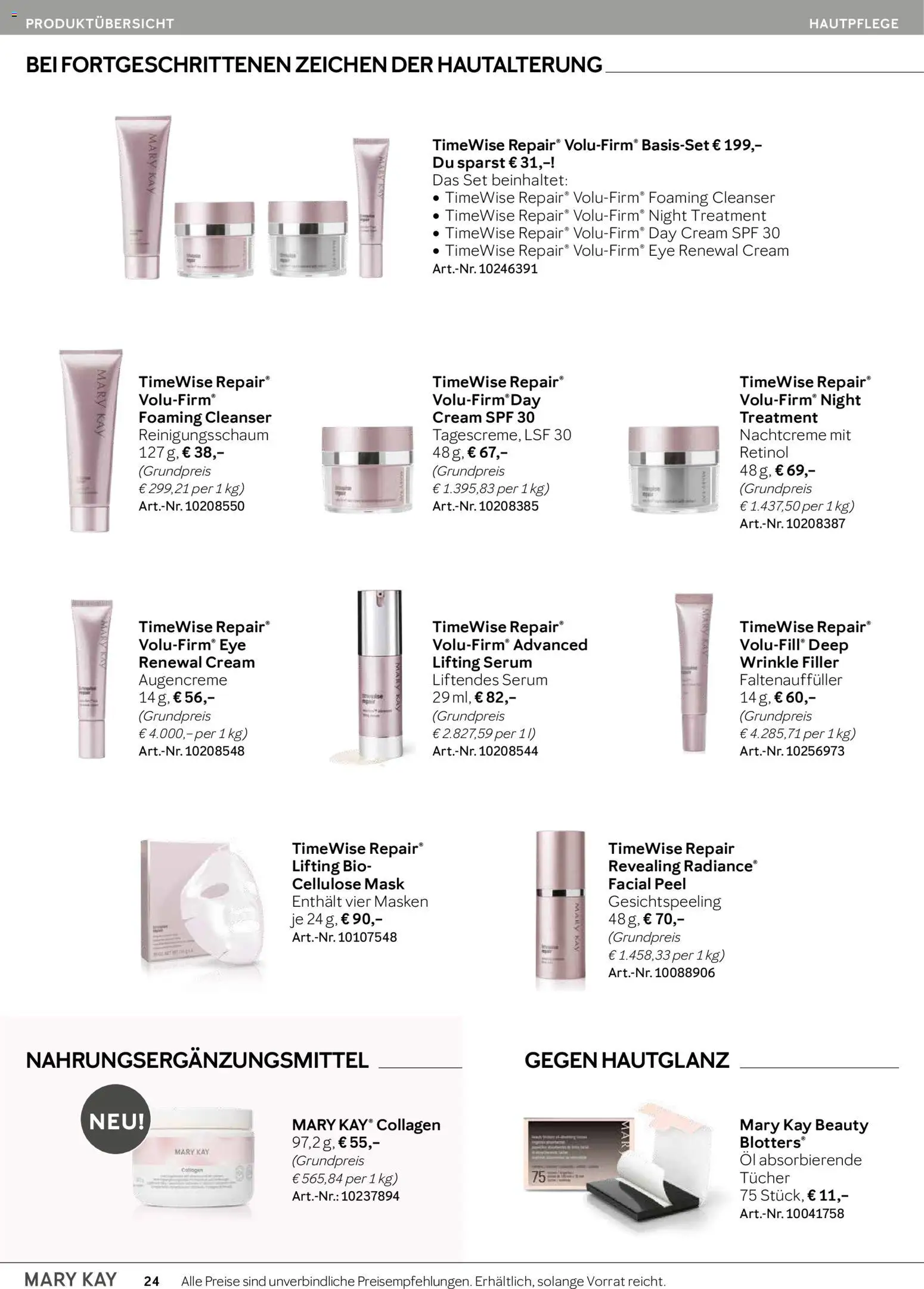 Mary Kay Katalog – gültig ab 15.04.2026 | Seite: 24 | Produkte: Öl, Serum, Nachtcreme