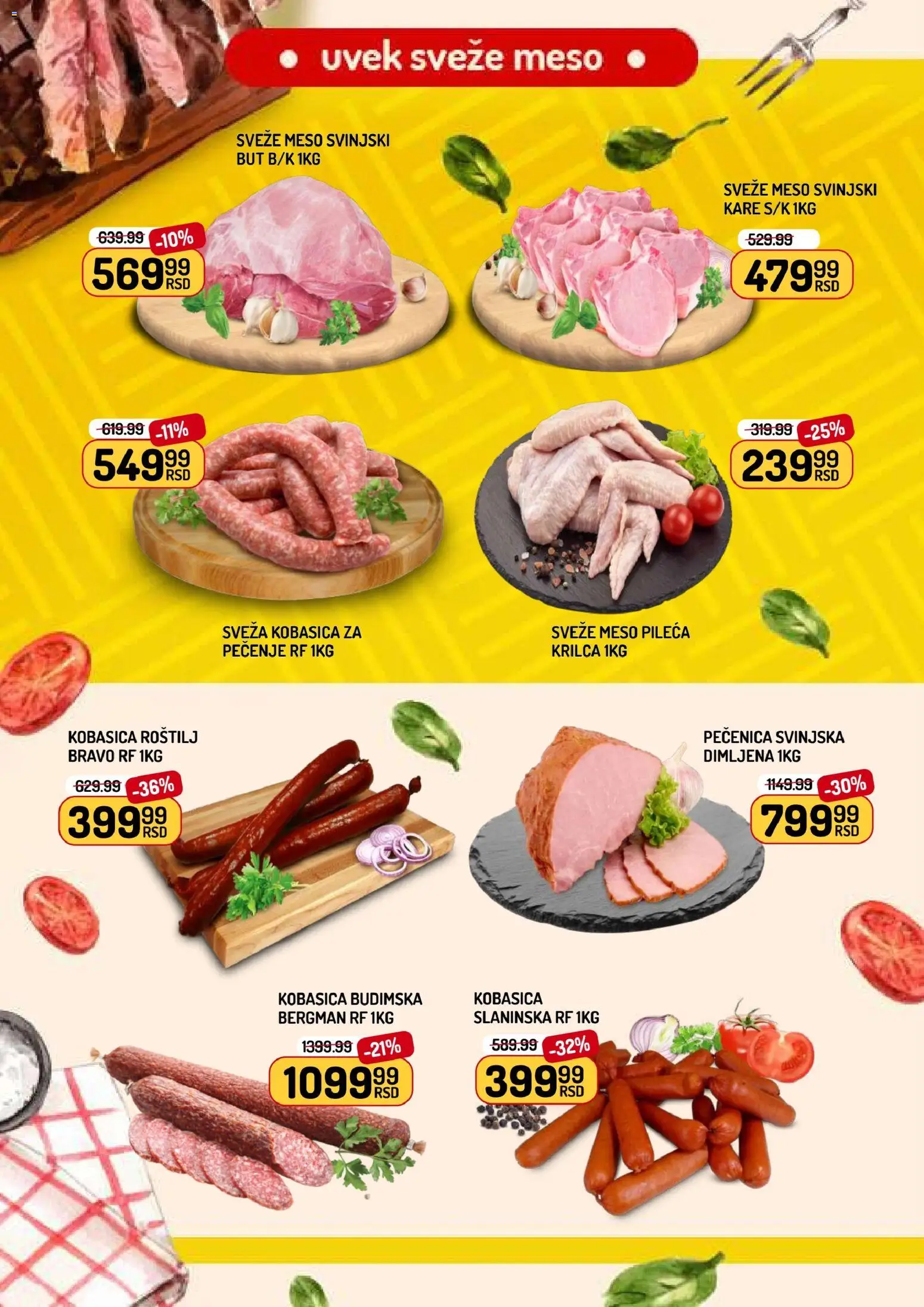 Aman katalog - važi od 06.03.2026 | Strana: 2 | Proizvode: Svinjski kare, Budimska kobasica, Pečenica, Roštilj