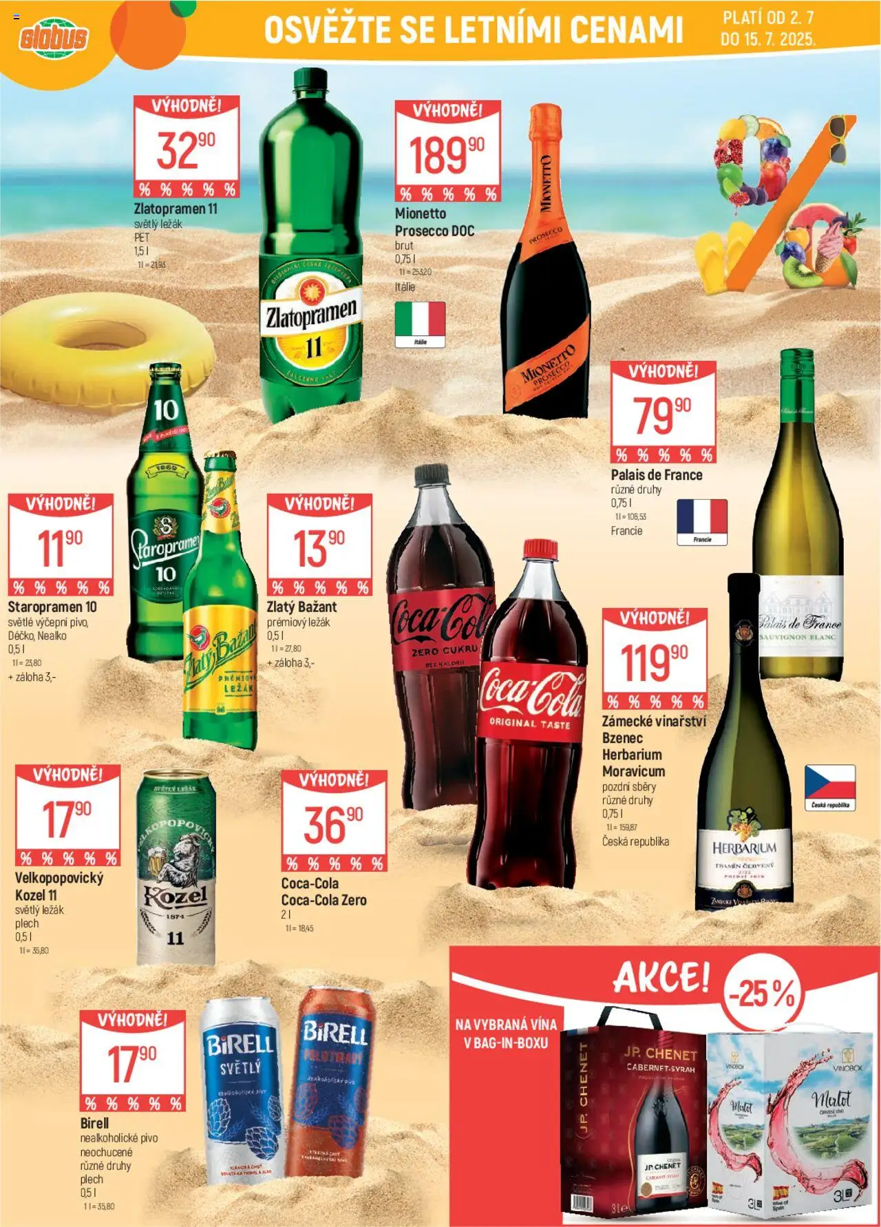 Globus leták od 02.07.2025 | Strana: 14 | Produkty: Birell, Kozel, Velkopopovický Kozel, Velkopopovický Kozel 11