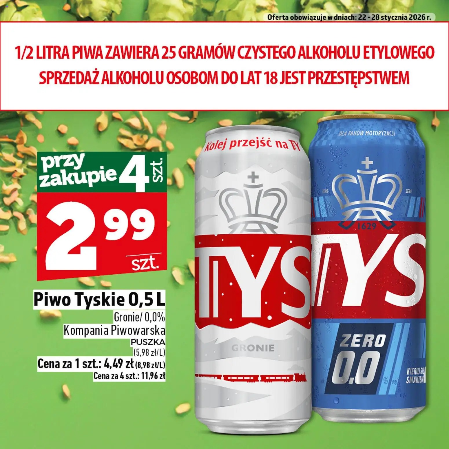 Topaz Gazetka - Chmielove od 22.01.2026 | Strona: 2 | Produkty: Tyskie, Piwo