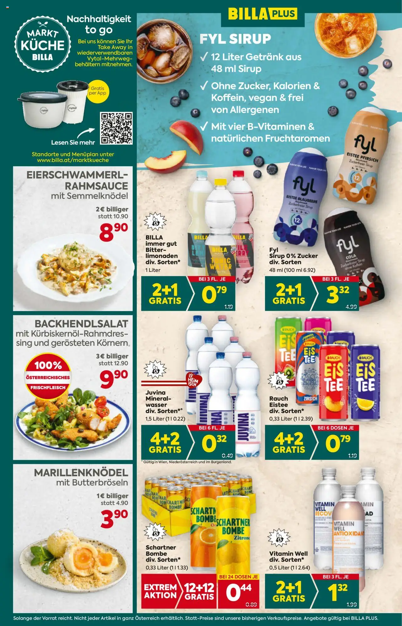Billa Plus Flugblatt - Wien gültig ab 31.07.2025 | Seite: 14 | Produkte: Wasser, Zucker, Zitrone, Pfirsich