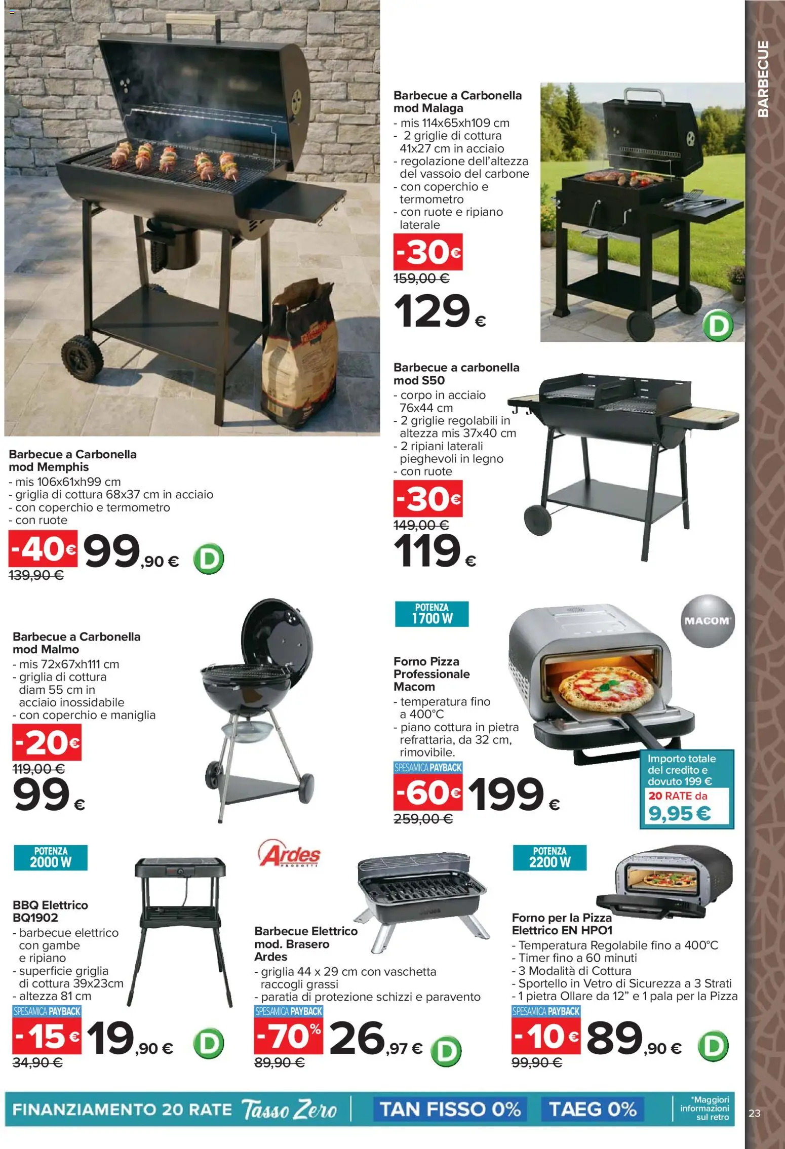 Volantino Carrefour del 23.03.2026 | Pagina: 23 | Prodotti: Barbecue, Piano cottura, Griglia, Vassoio