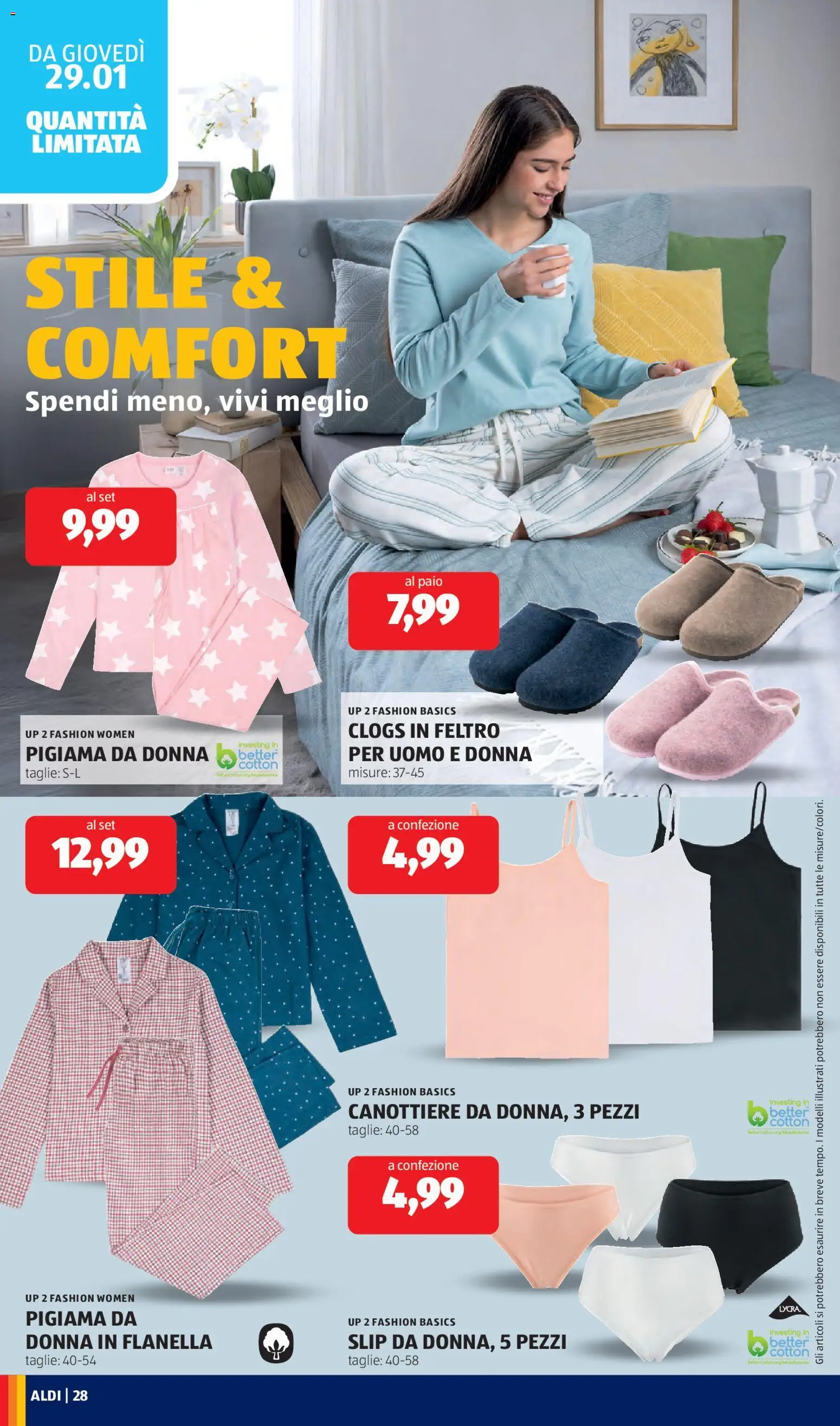 Volantino Aldi del 26.01.2026 | Pagina: 28 | Prodotti: Pigiama, Slip