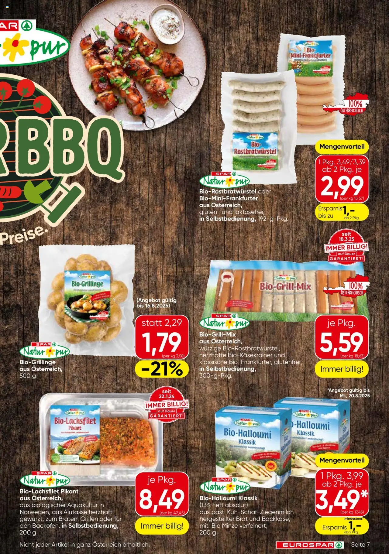 Eurospar Flugblatt - Tirol gültig ab 14.08.2025 | Seite: 7