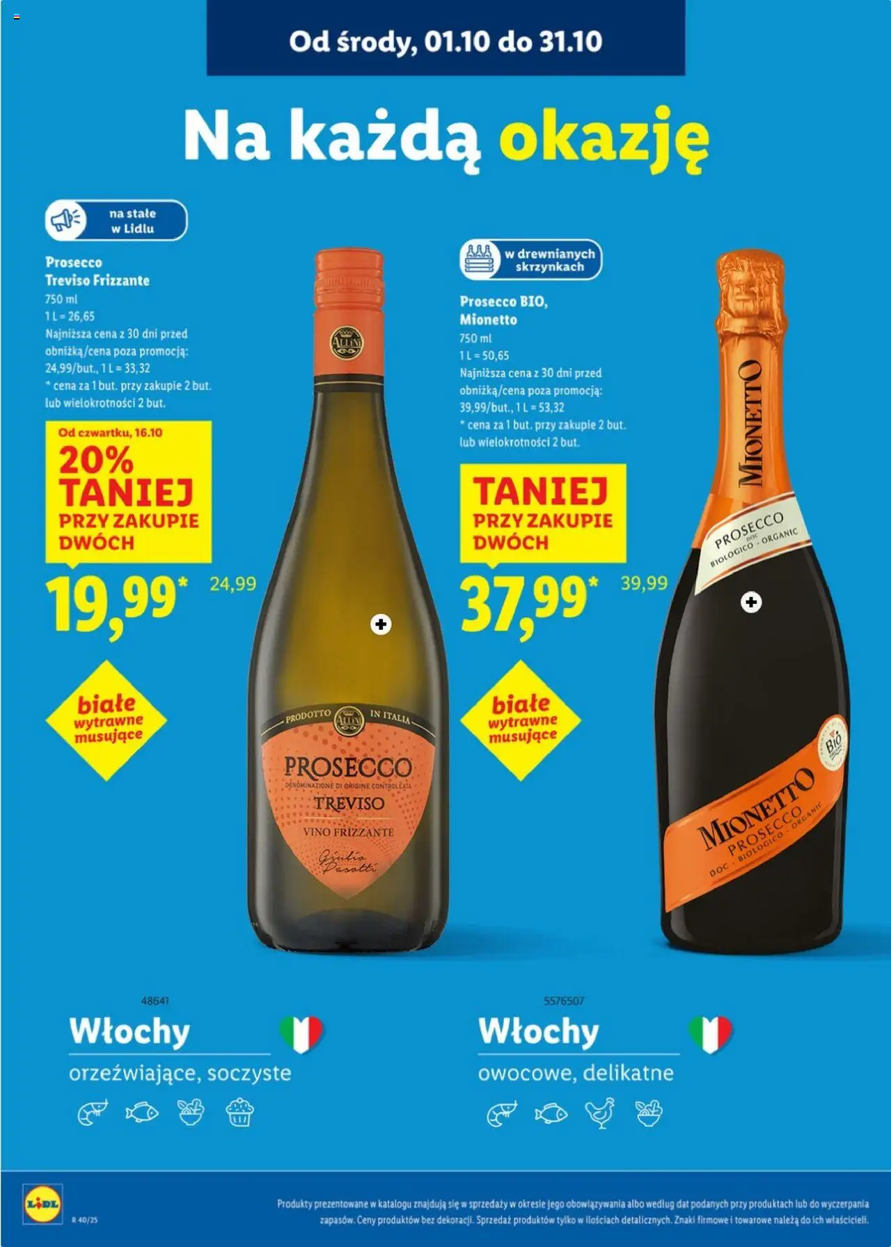 Lidl Katalog karta win od 01.10.2025 | Strona: 2 | Produkty: Mionetto prosecco, Prosecco