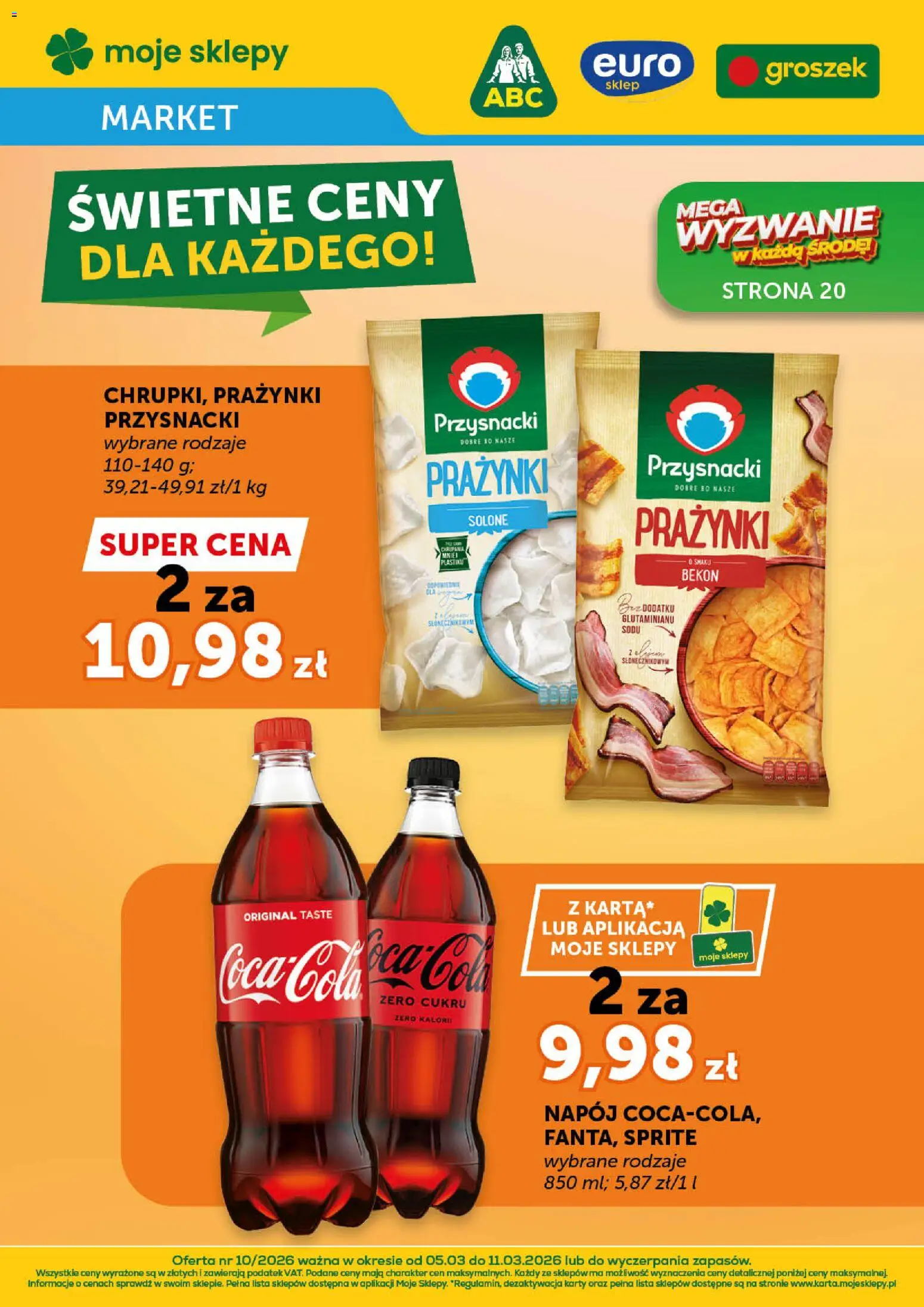 Groszek gazetka - Market od 05.03.2026 | Strona: 1 | Produkty: Groszek, Bekon, Sprite