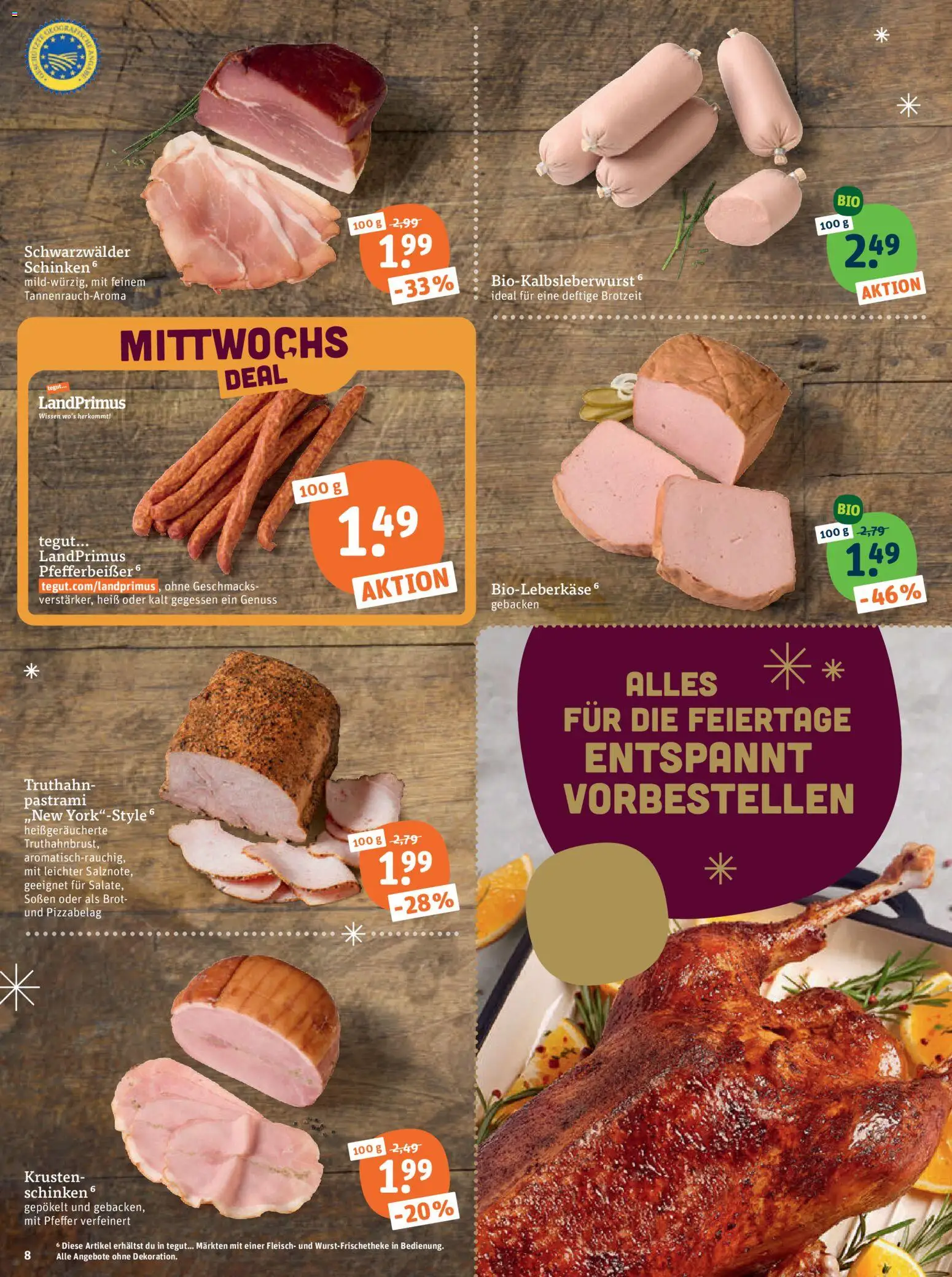 Tegut Prospekt – gültig ab 01.12.2025 | Seite: 10 | Produkte: Pfeffer, Brot, Schinken, Fleisch