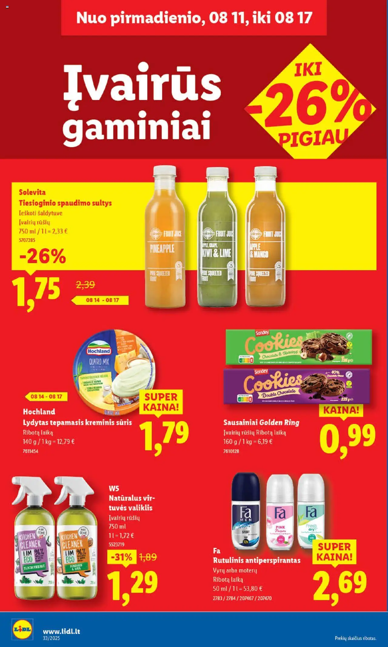 LIDL - Leidinys│galioja nuo 11.08.2025 | Puslapis: 34 | Prekių: Sausainiai, Sūris, Sultys, Antiperspirantas
