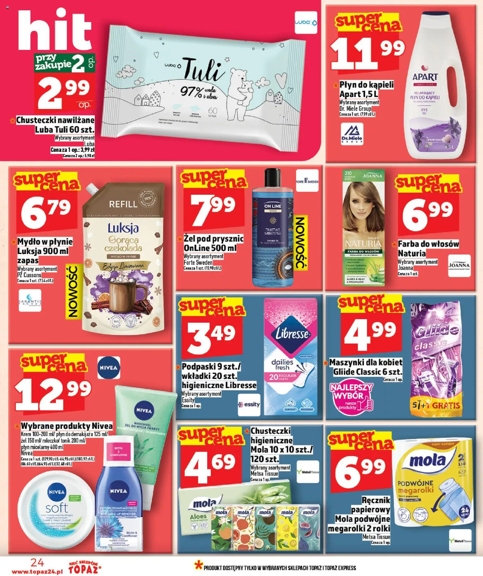 Topaz Gazetka MAZ od 05.02.2026 | Strona: 24 | Produkty: Mydło w płynie, Prysznic, Mydło, Żel pod prysznic